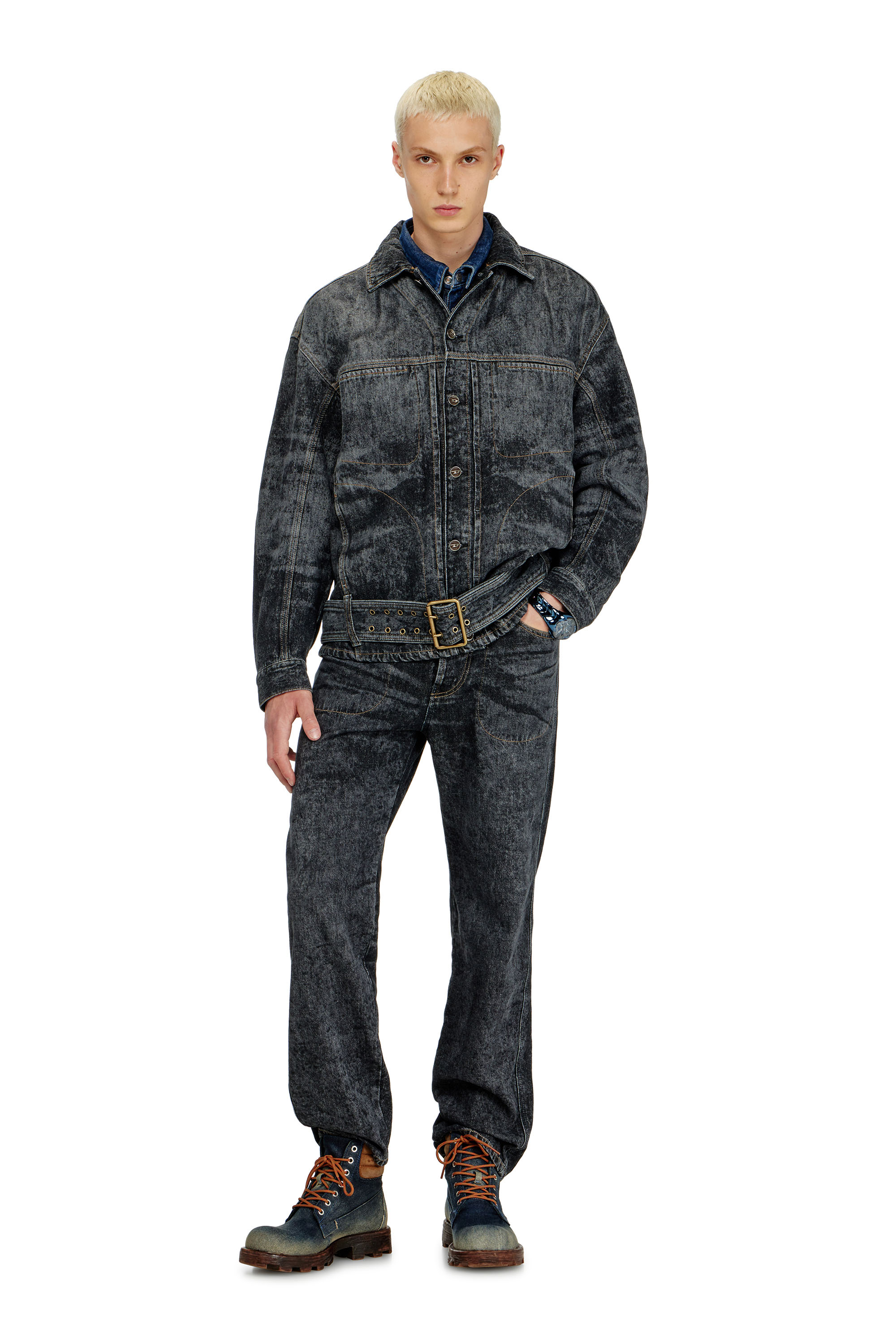 Diesel - D-VALERO-S, Chaqueta vaquera inspirada en el biker Hombre in Negro - 2