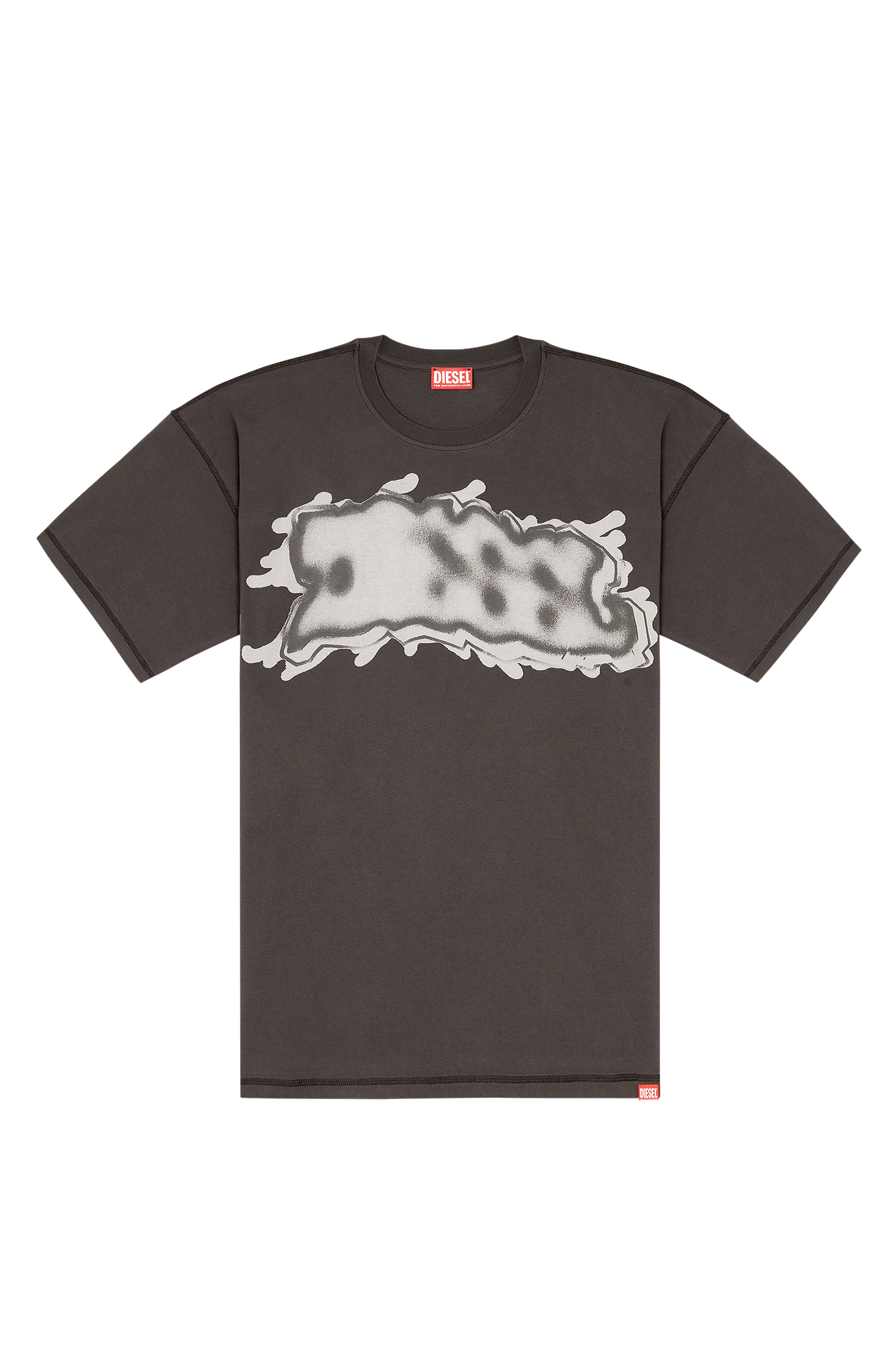 Diesel - T-LEONARD-IHBJ, Camiseta con estampado de grafiti Hombre in Gris - 3