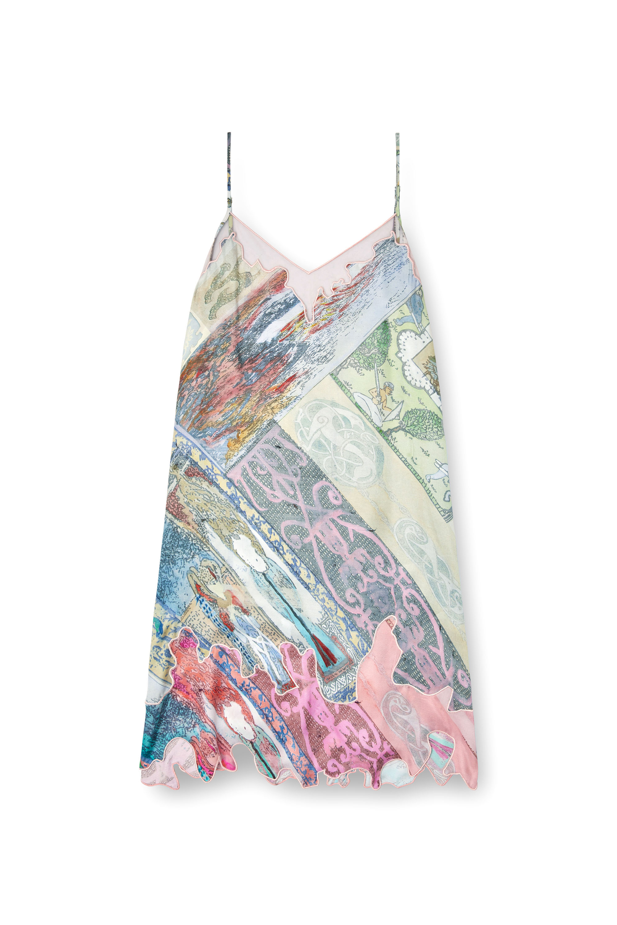 Diesel - D-ARIA, Vestido lencero de viscosa con estampado heráldico Mujer in Multicolor - 2