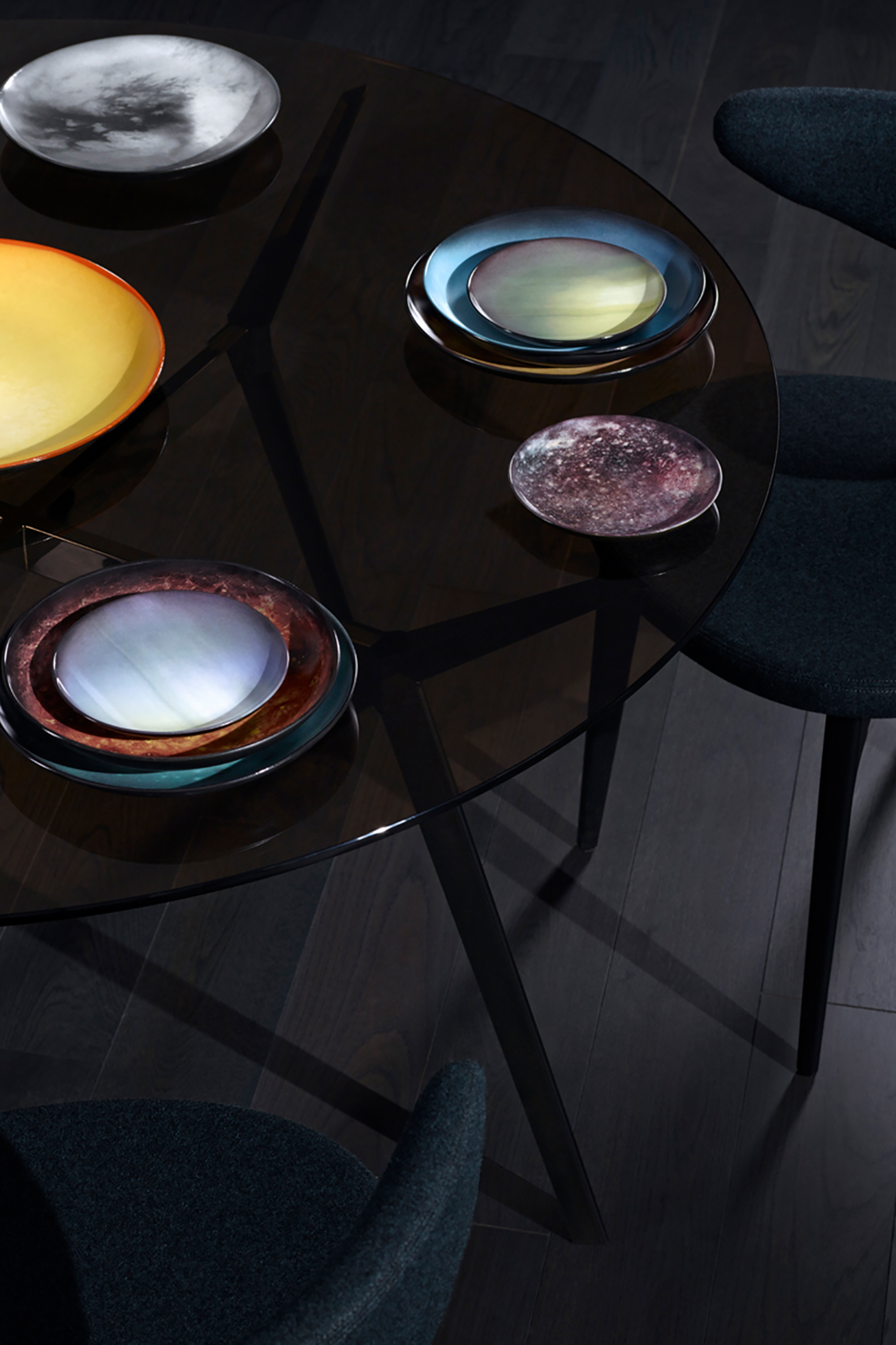 Diesel - 10820 COSMIC DINER, Unisex's Porcelain dinner plate "saturn" in Plum - 2