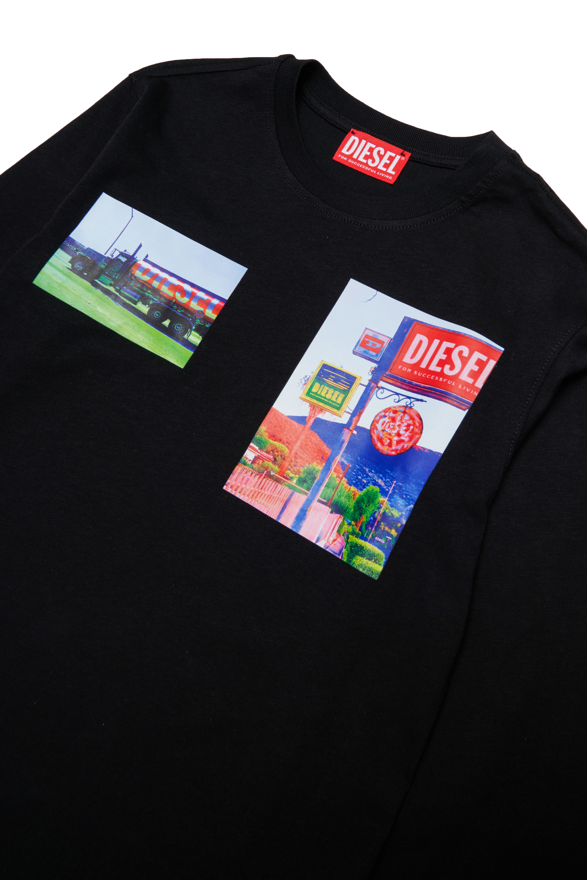 Diesel - TFORMY OVER, Camiseta de manga larga con photo prints Hombre in Negro - 3