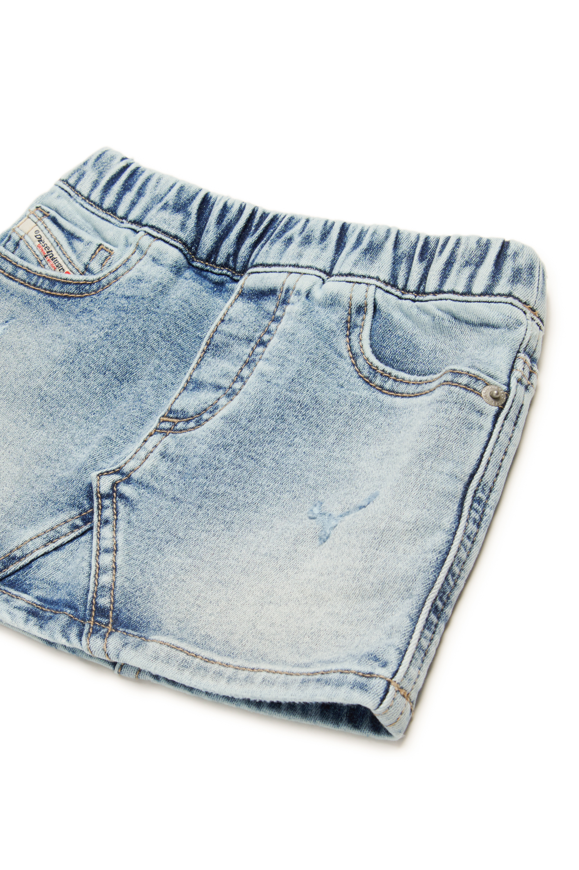 Diesel - GERRYB JJJ, Minifalda de JoggJeans con efecto desgastado Mujer in Azul marino - 3
