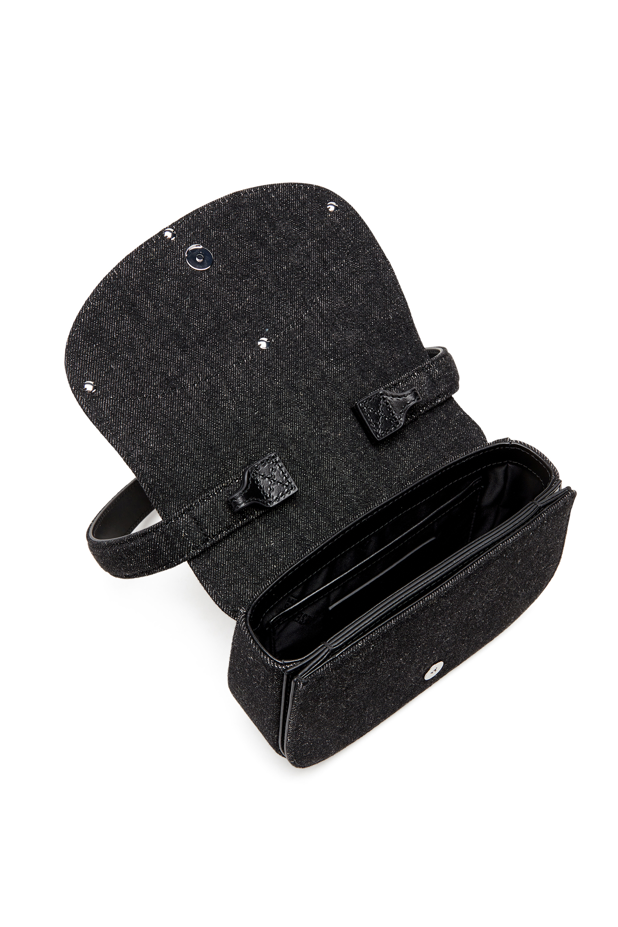 Diesel - 1DR, 1DR-Bolso de hombro icónico de denim lavado Mujer in Negro - 3