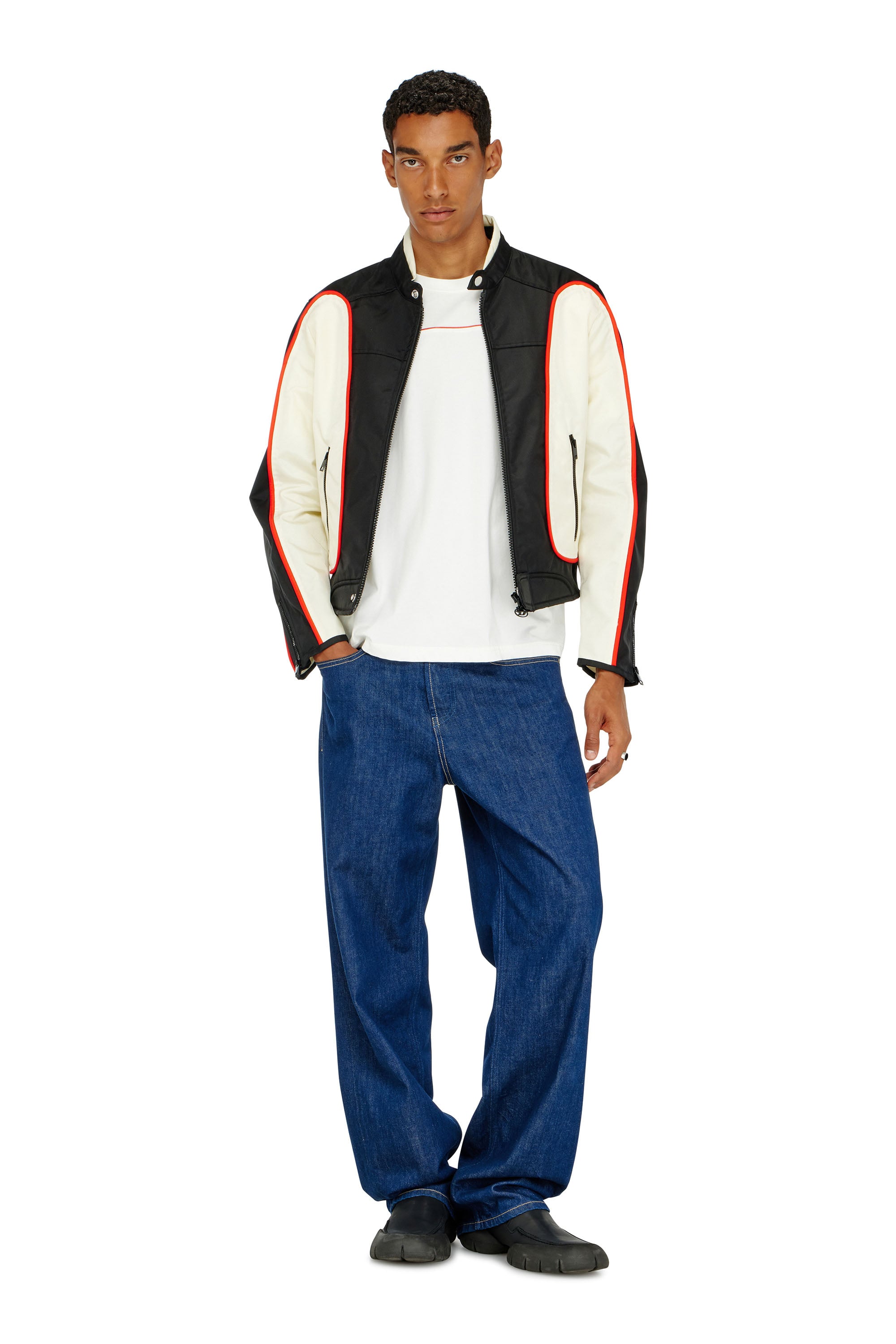 Diesel - T-NORM-PIPING, Camiseta con ribete en contraste Hombre in Blanco - 2