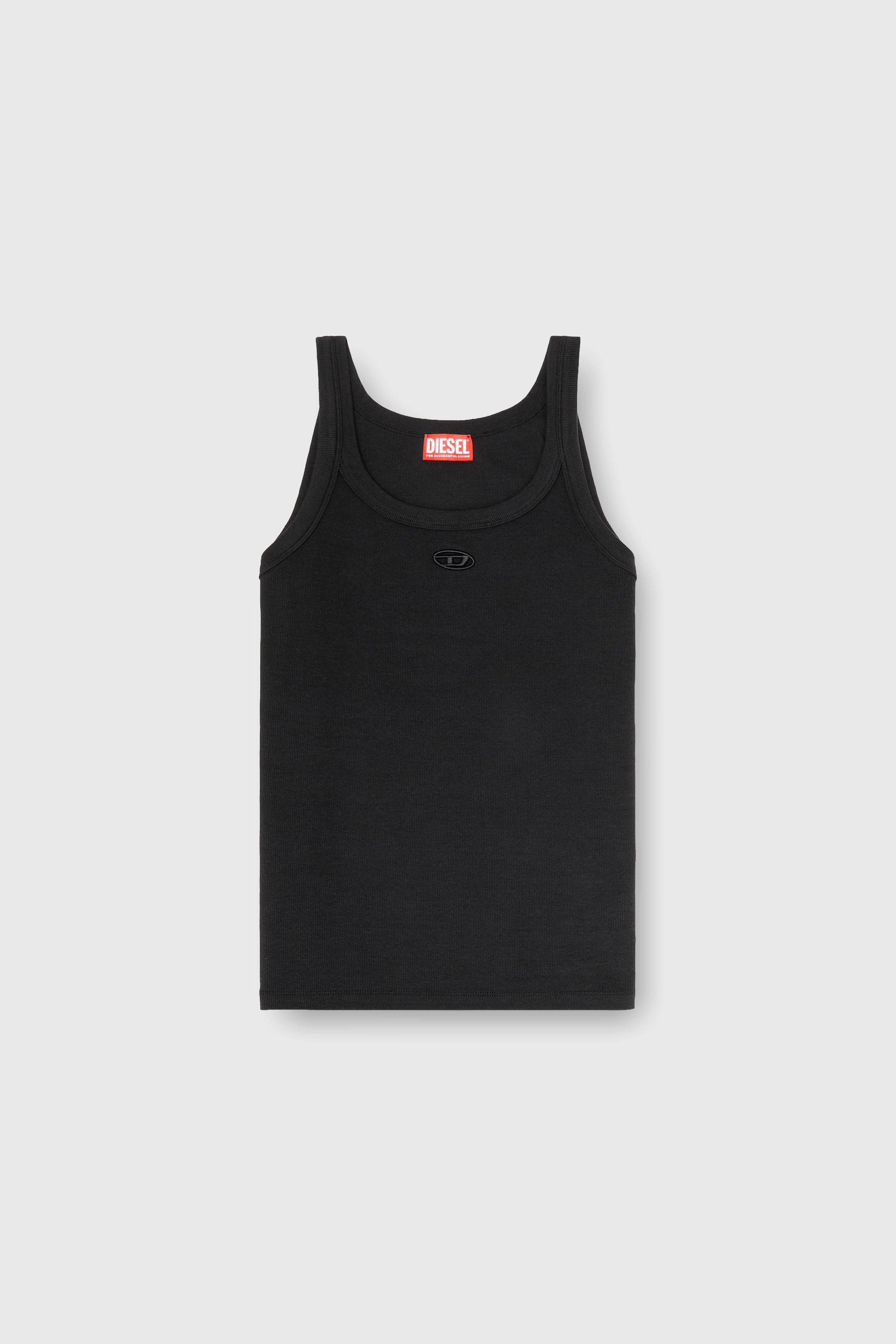 Diesel - T-WIFE-DCO, Camiseta de tirantes slim de algod&oacute;n con logo Oval D Hombre in Negro - 2