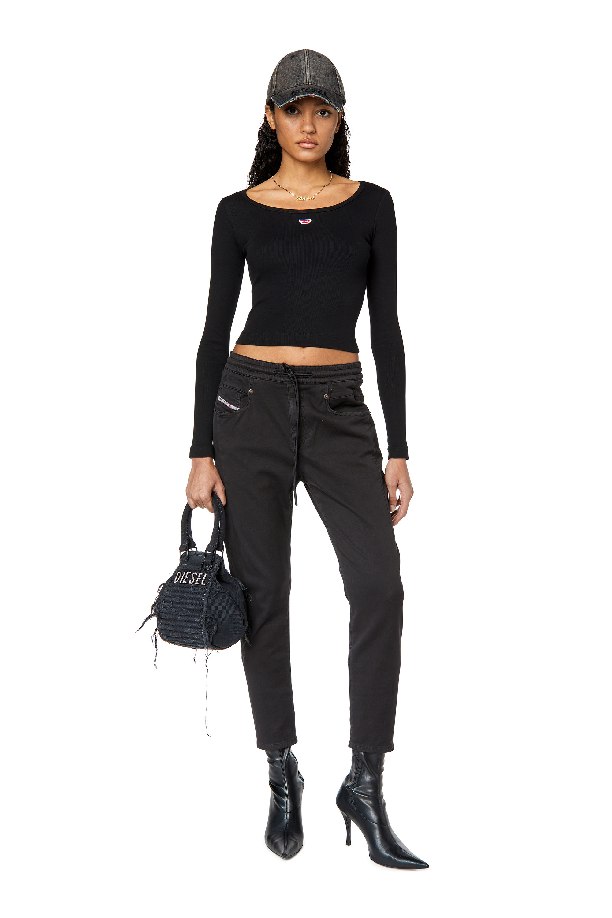 Diesel - Boyfriend Fayza JoggJeans® 068DY, Negro/Gris oscuro - Image 4