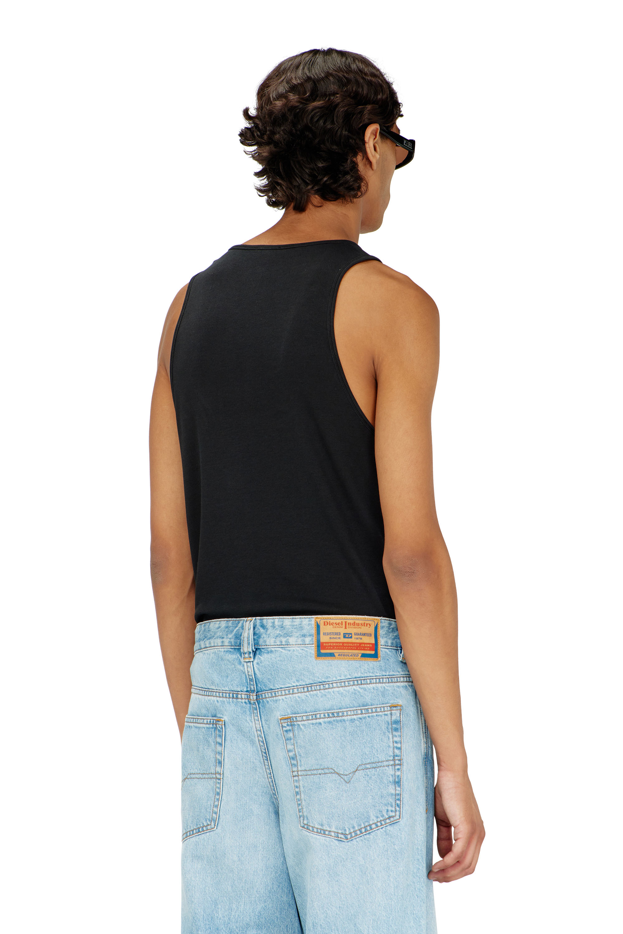 Diesel - T-LIFTY-IOD, Camiseta de tirantes de algod&oacute;n con logo Hombre in Negro - 4