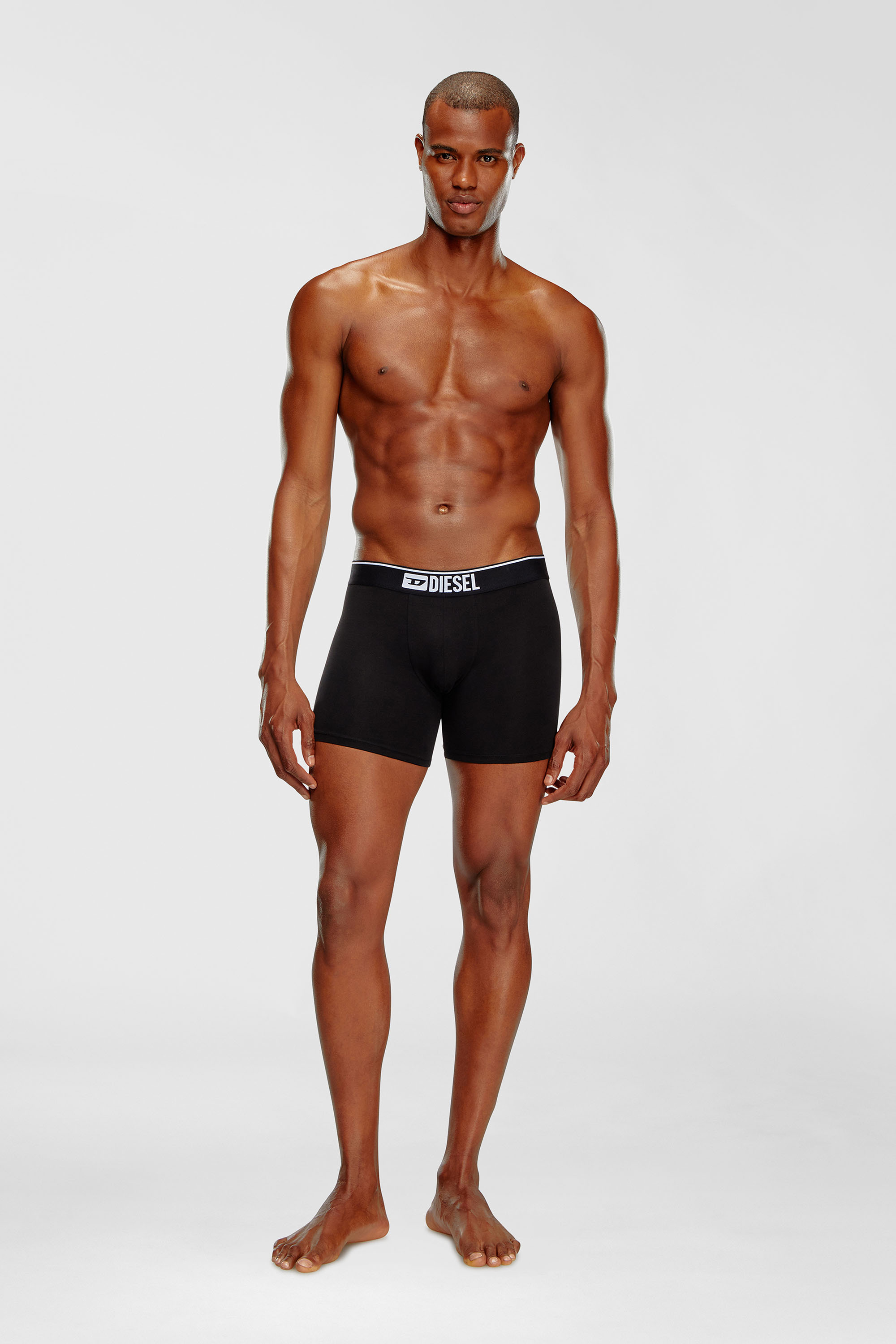 Diesel - UMBX-SEBASTIANTHREEPAC, Paquete de tres b&oacute;xers ajustados largos lisos Hombre in Negro - 2