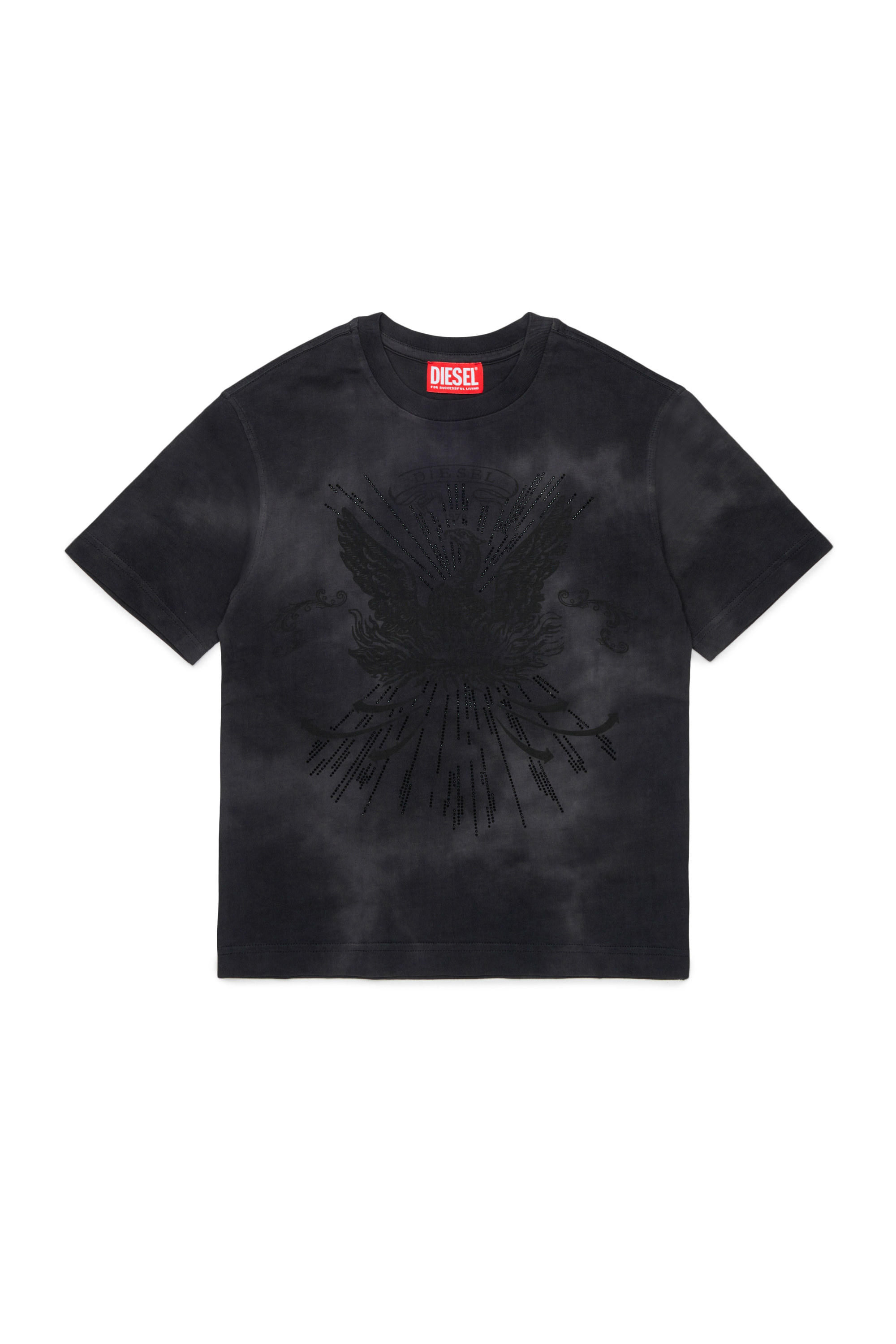 Diesel - TFIN OVER, Camiseta con motivo de f&eacute;nix decorado Hombre in Negro - 1