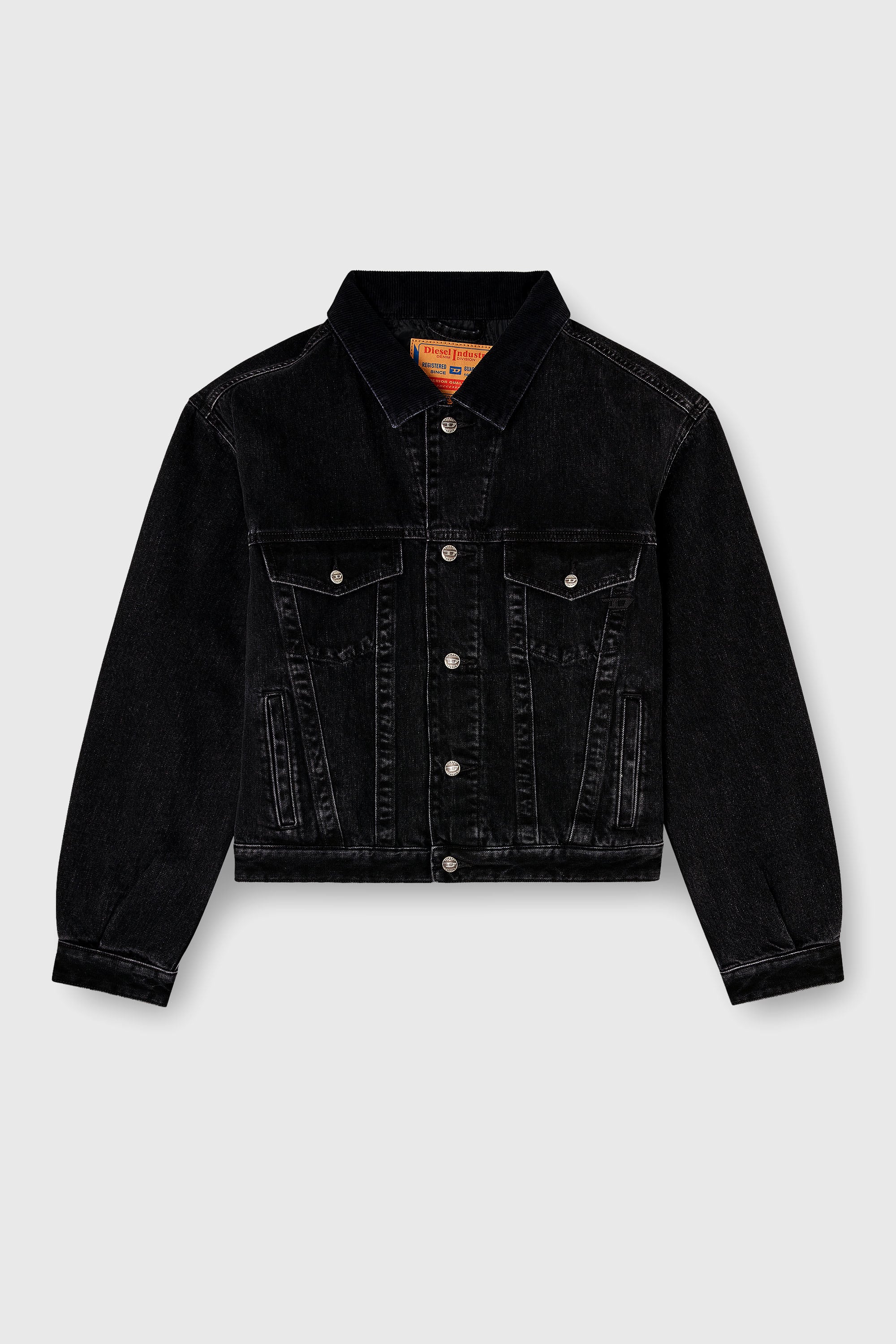 Diesel - D-RANGER-T, Cazadora trucker acolchada en denim Unisex in Negro - 2