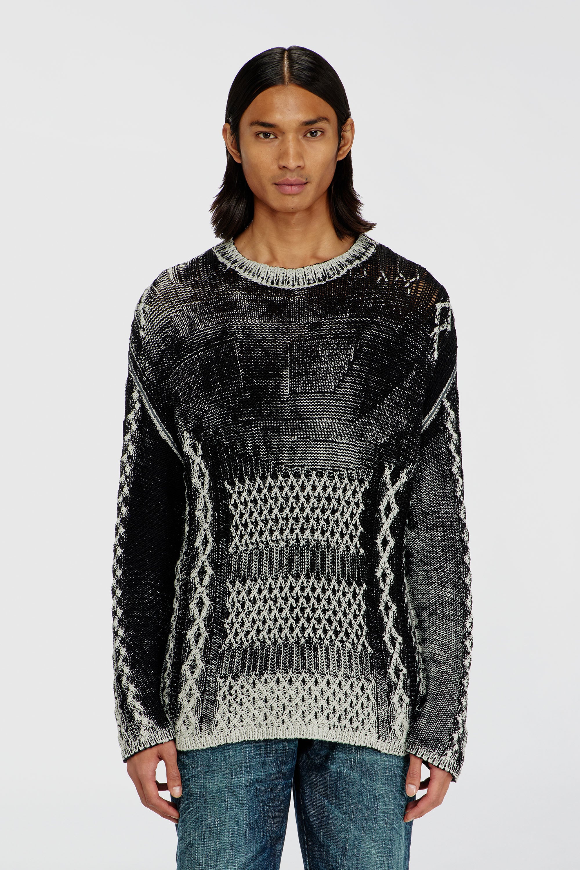 Diesel - K-MIONE, Jersey de punto trenzado tratado Hombre in Multicolor - 1