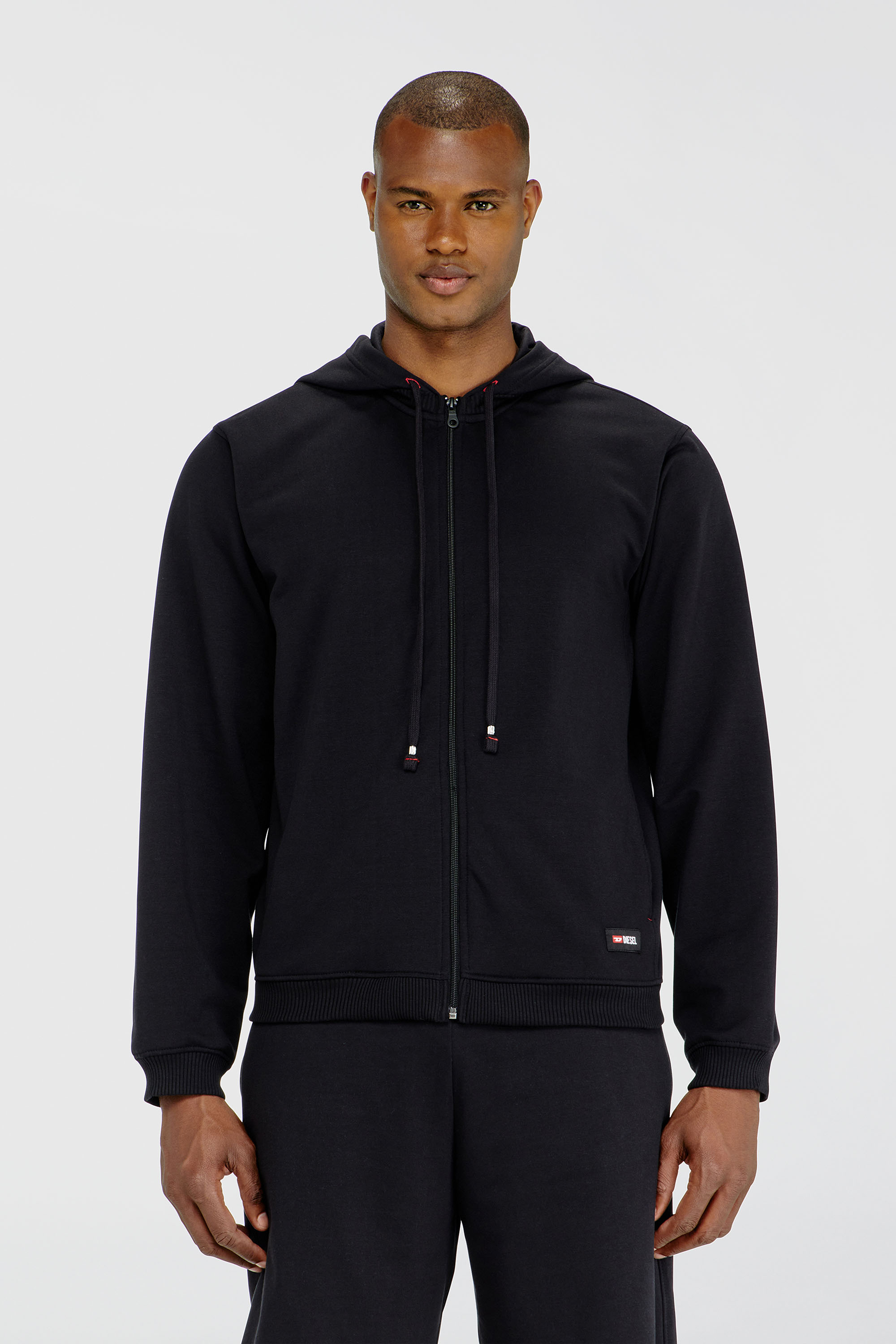 Diesel - JOY-D-CORE, Sudadera con capucha en mezcla de algod&oacute;n afelpado Hombre in Negro - 3