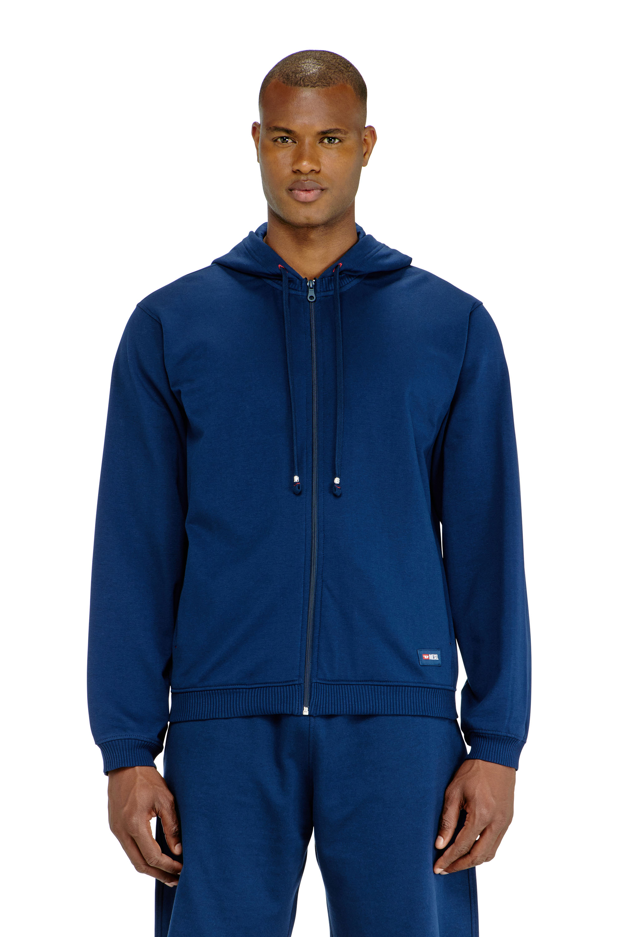 Diesel - JOY-D-CORE, Sudadera con capucha en mezcla de algod&oacute;n afelpado Hombre in Azul marino - 1