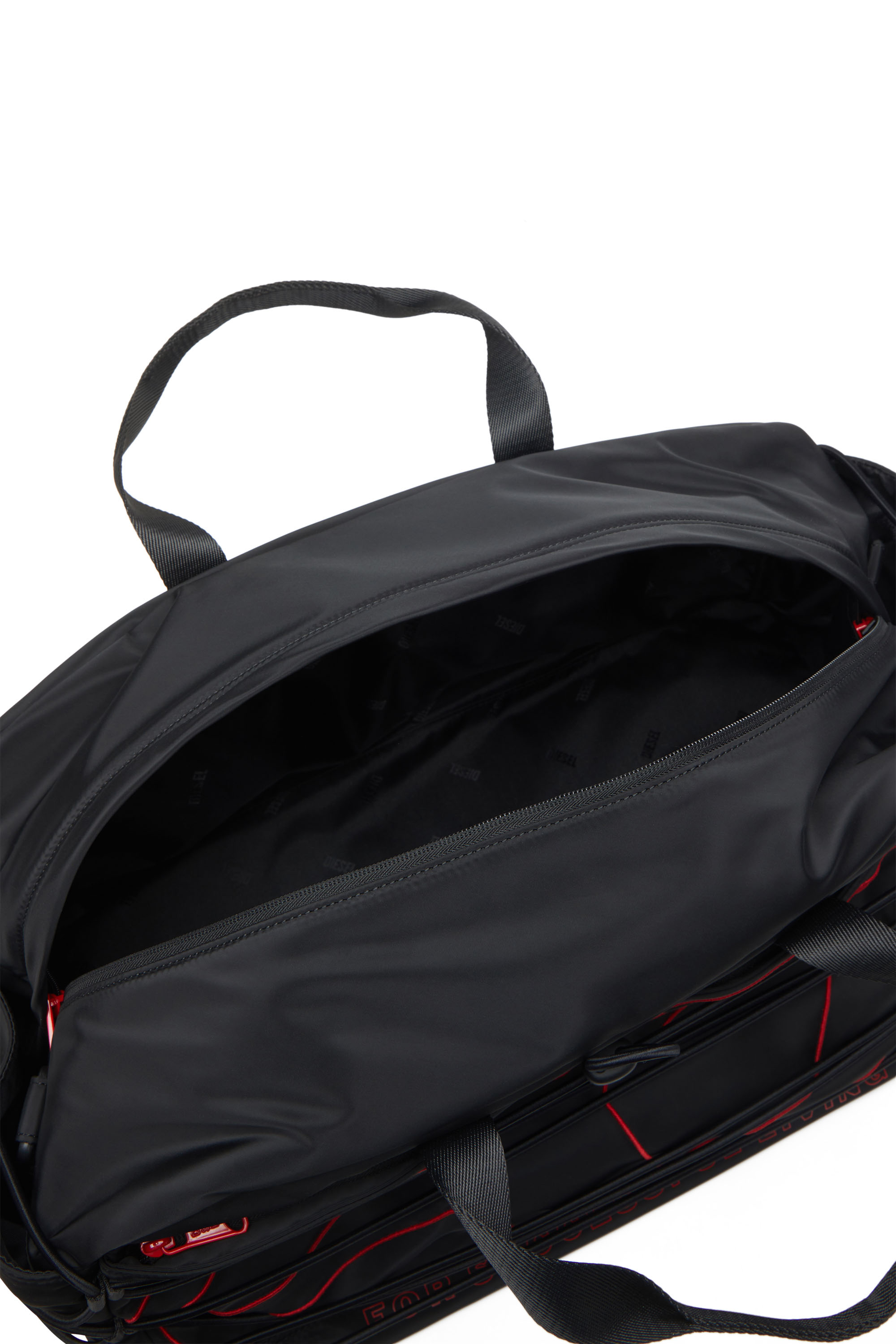 Diesel - TECH-D DUFFLE X, Tech-D-Talego de nailon con logotipo Oval D bordado Unisex in Negro - 4