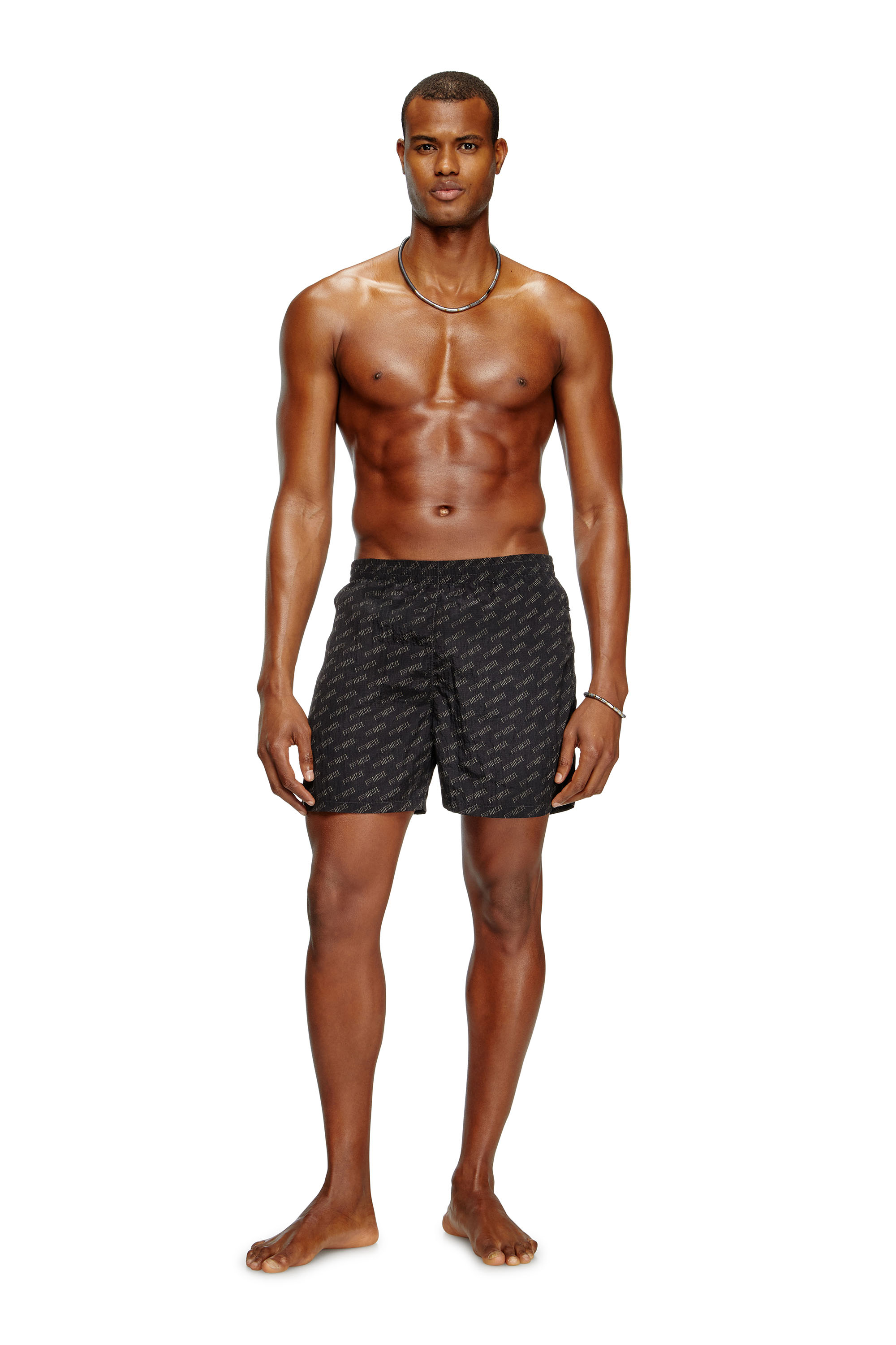 Diesel - DANIEL-41-MONO-UTLT, Shorts de baño de longitud media con logotipo all-over Hombre in Negro - 2