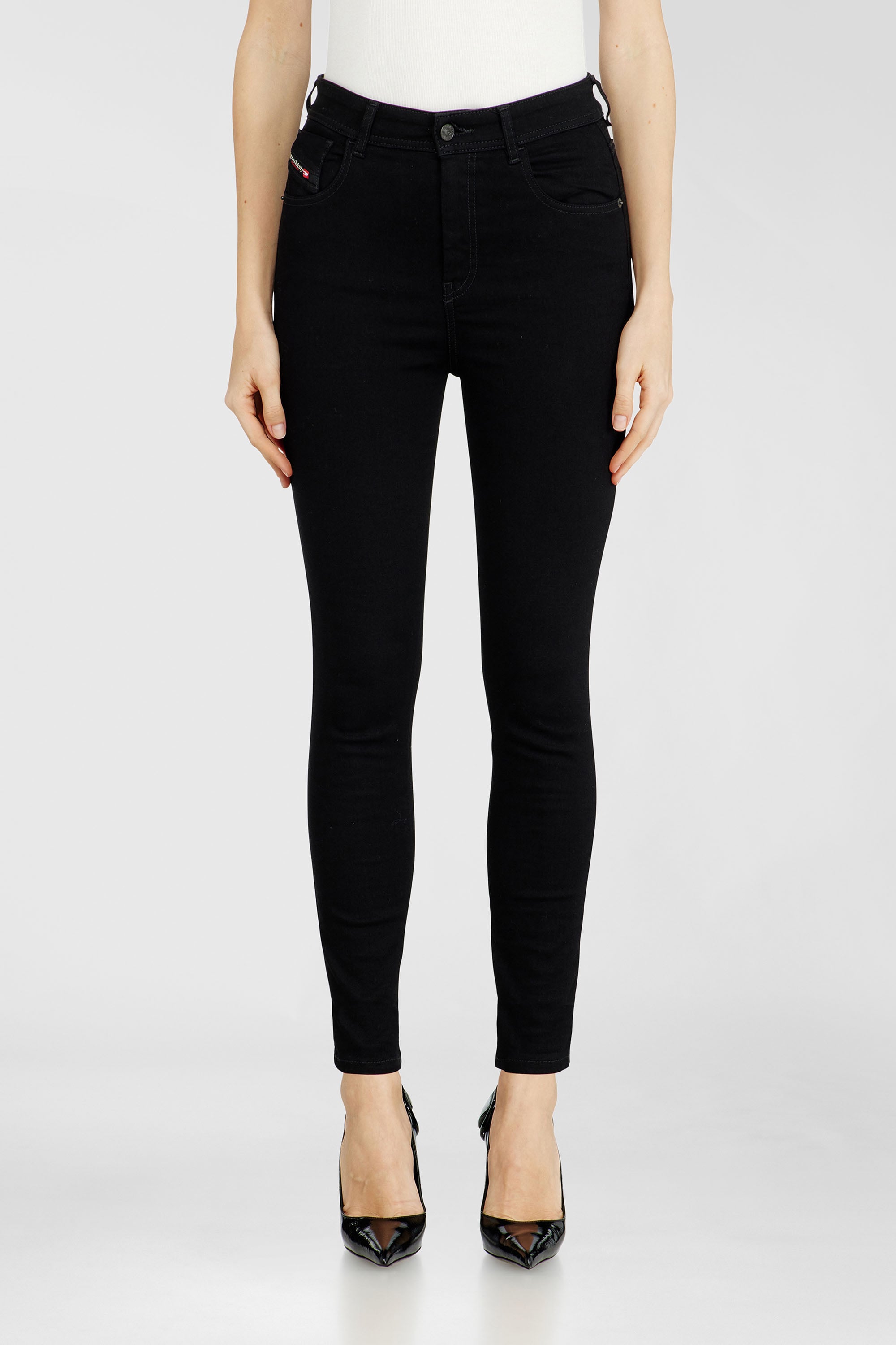 Diesel - Skinny Jeans 1984 Slandy-High 069EF Mujer, Negro/Gris oscuro - 1