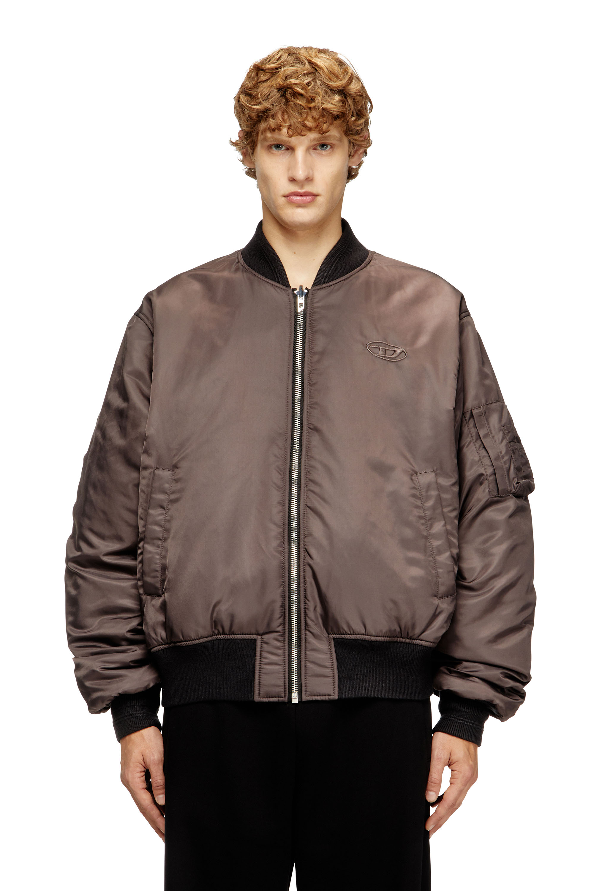 Diesel - W-TYPE-D1, Chaqueta bomber acolchada con bordado Oval D Hombre in Negro - 2
