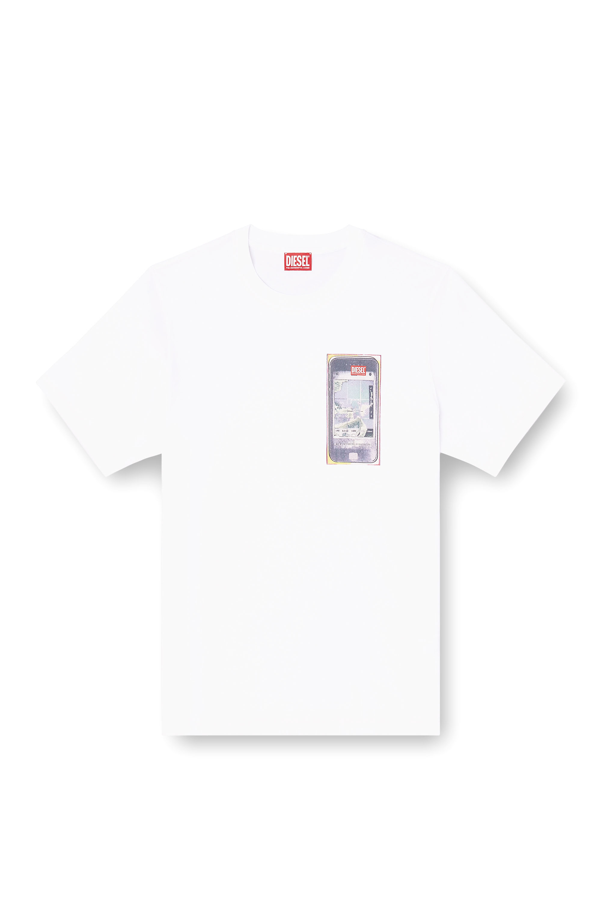 Diesel - T-ADJUST-V1, Camiseta regular de algodón con estampado digital Hombre in Blanco - 3