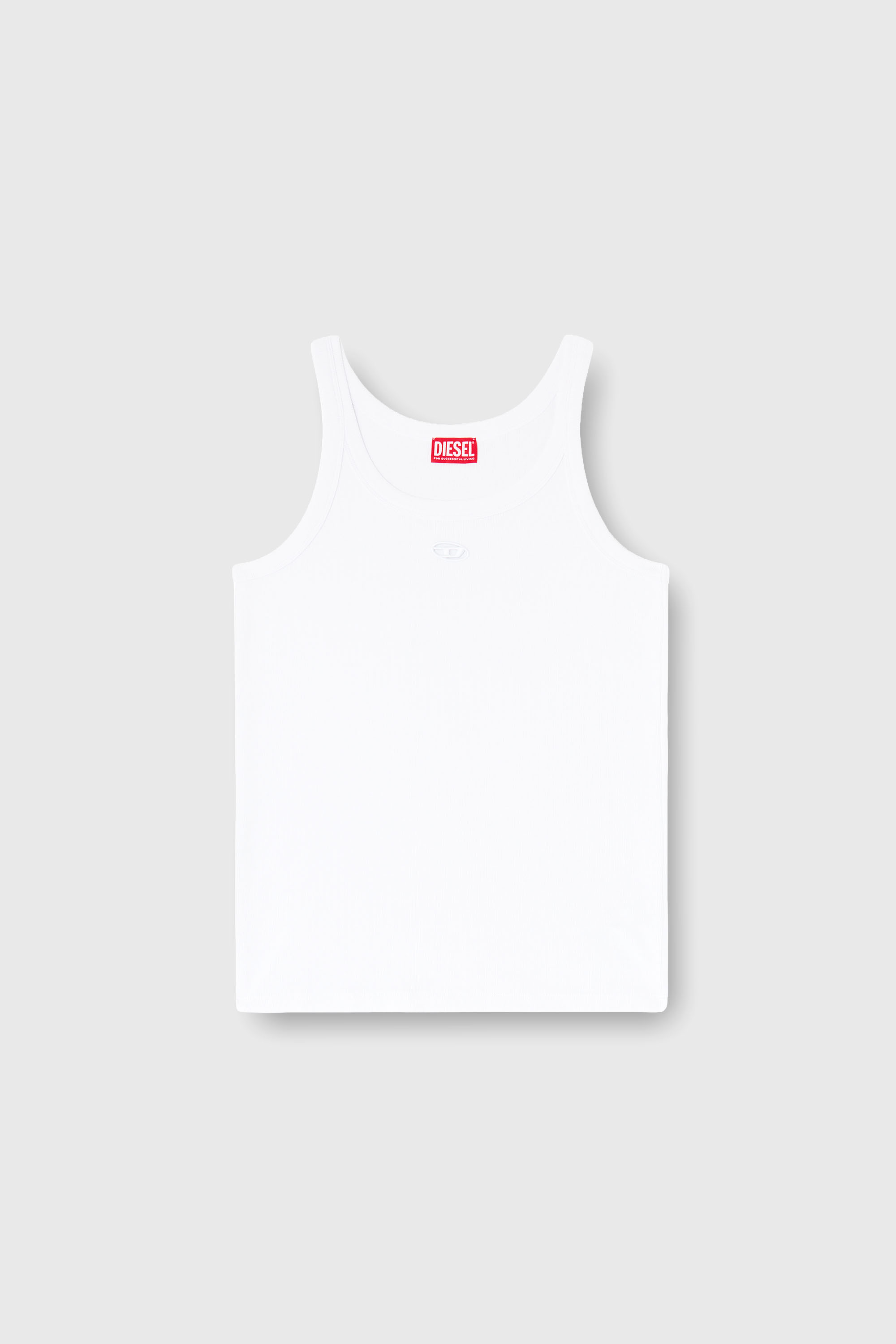 Diesel - T-WIFE-DCO, Camiseta de tirantes slim de algod&oacute;n con logo Oval D Hombre in Blanco - 2