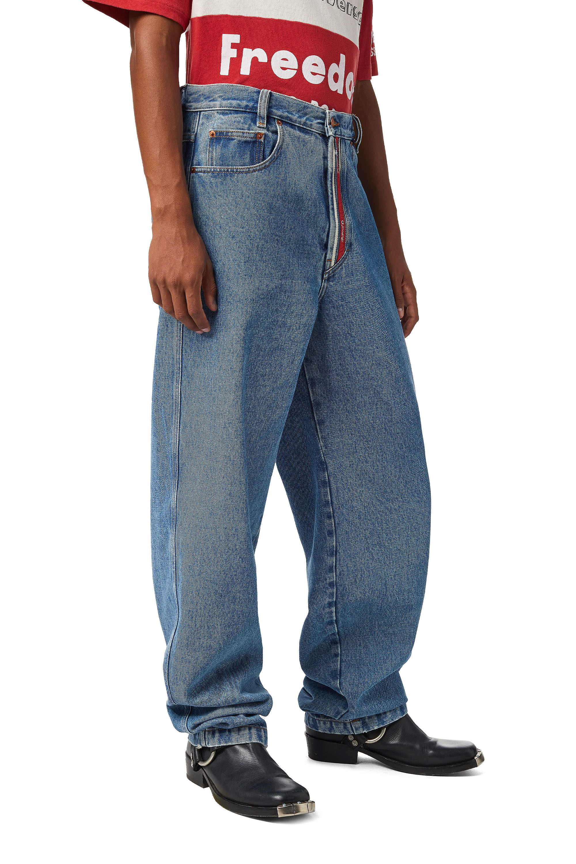 Diesel - DXD-2P1 0EHAP Straight Jeans, Azul medio - Image 4