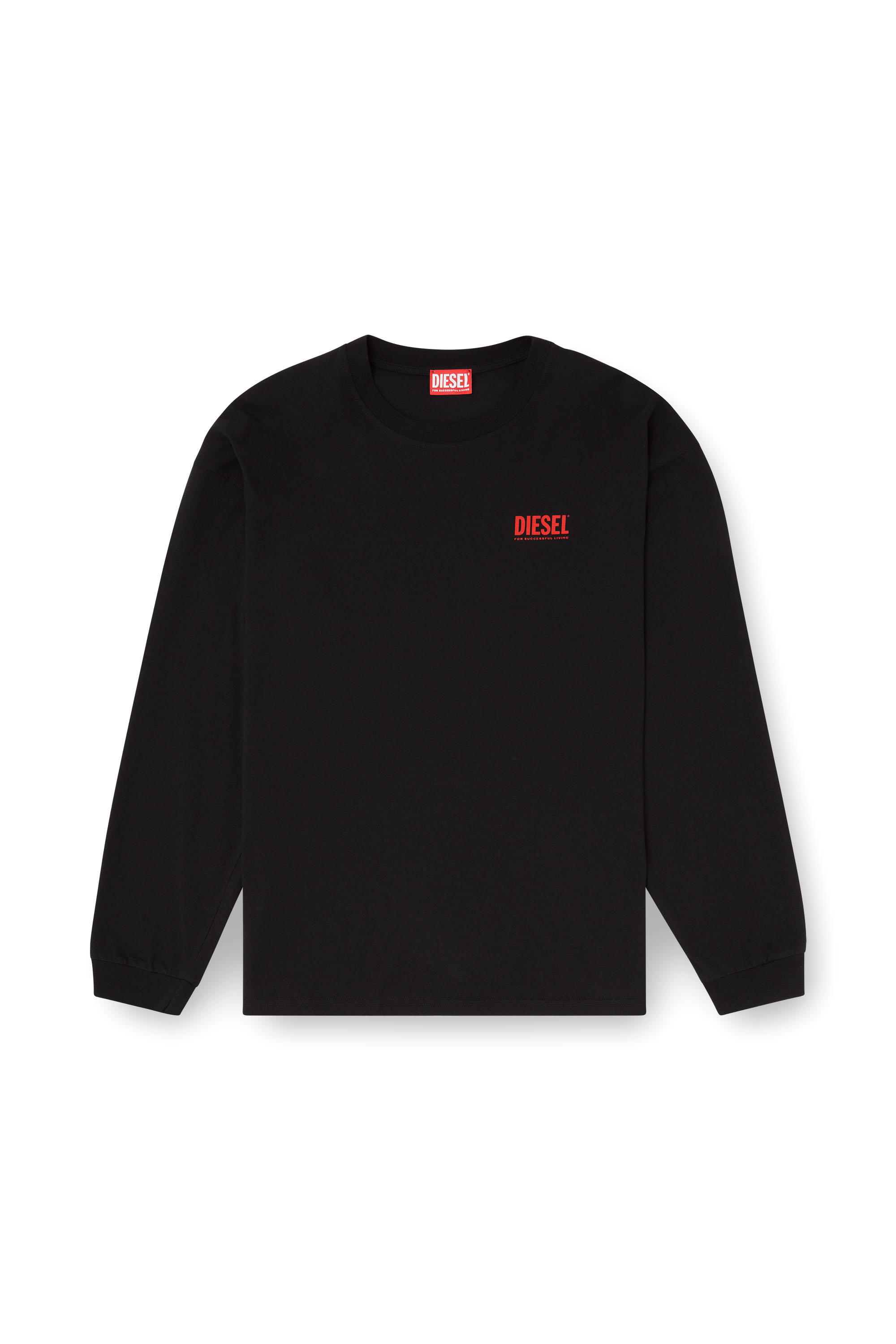 Diesel - T-BOXT-LS-BISK, Camiseta de manga larga y corte relajado con logotipos de Diesel Hombre in Negro - 3