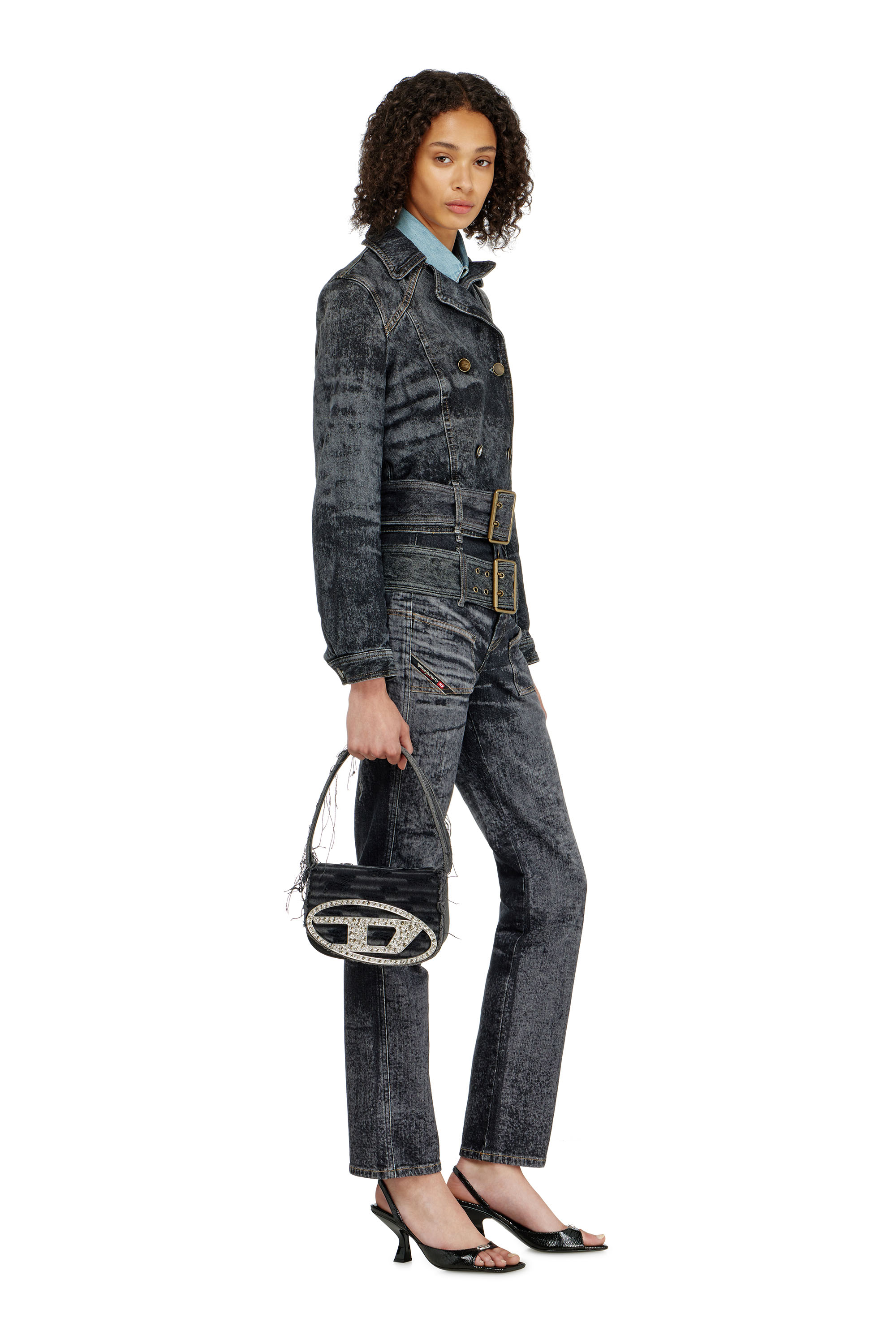 Diesel - Slim Jeans D-Gorina 09Q30 Mujer, Negro/Gris oscuro - 2