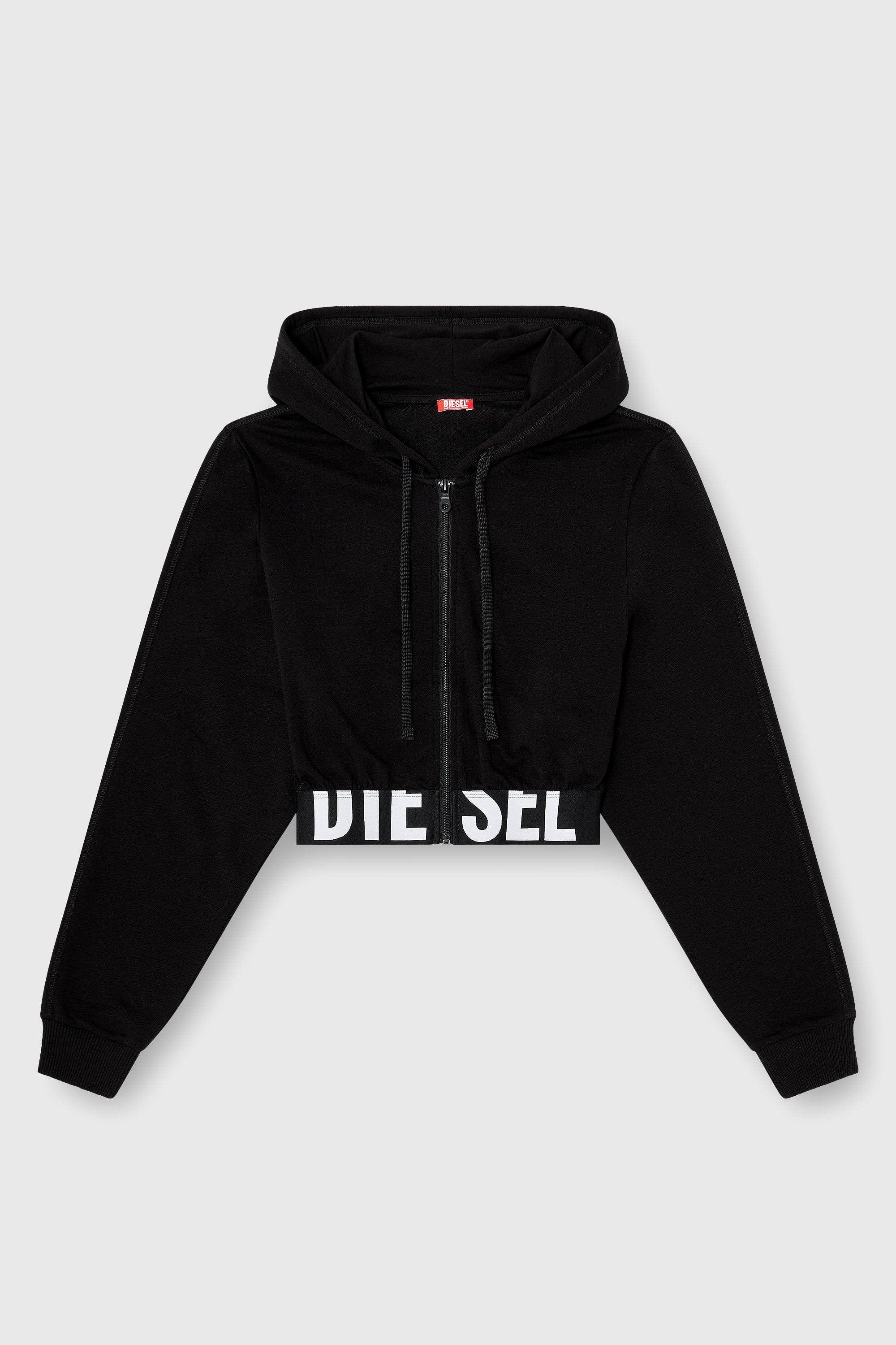 Diesel - NIKA-D-POP, Sudadera cropped con banda de logo Mujer in Negro - 2