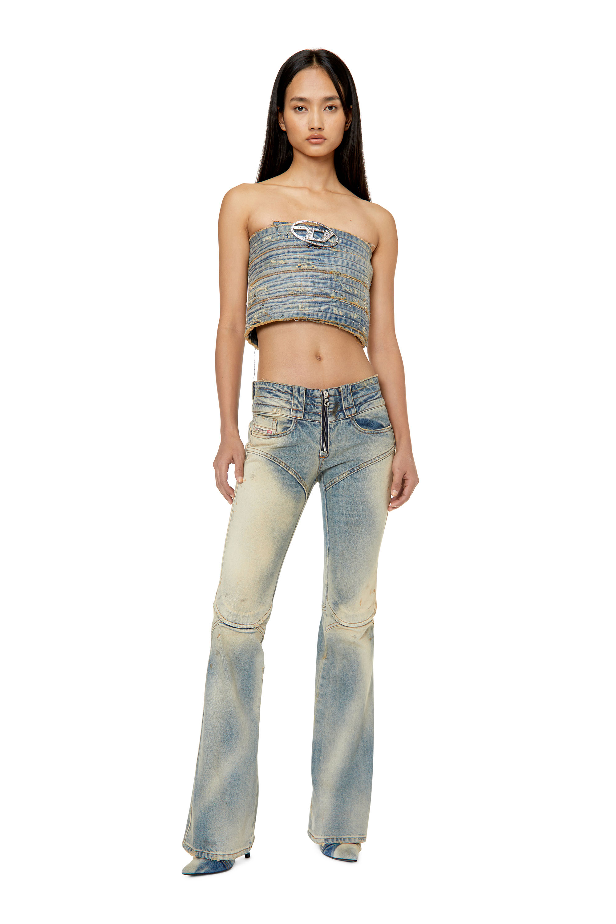 Diesel - Belthy 0ENAF Bootcut and Flare Jeans, Azul Claro - Image 2
