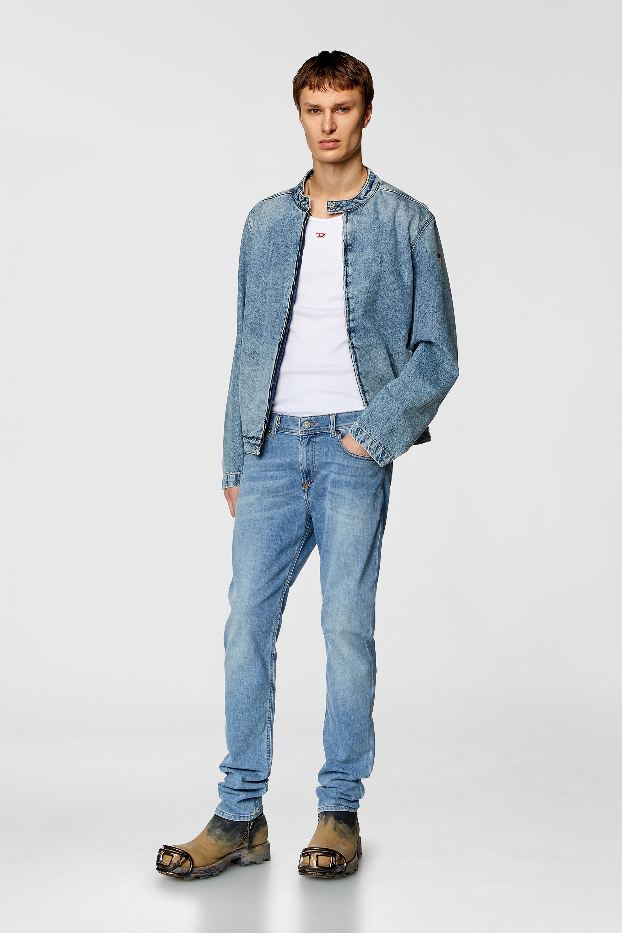 Diesel - Skinny Jeans 1979 Sleenker 09H62 Hombre, Azul Claro - 2