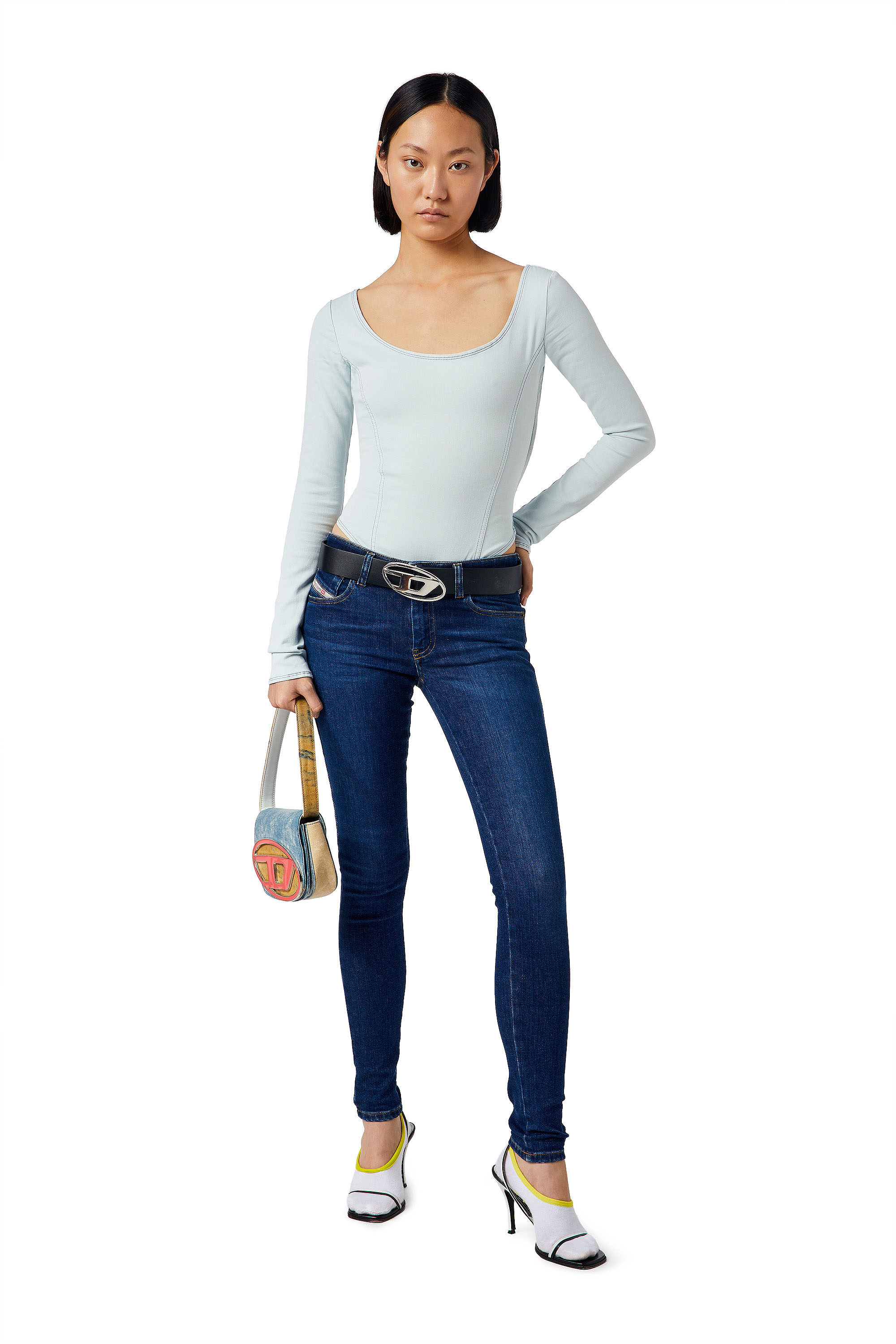 D-CHO TRACK DENIM BODYSUIT, 