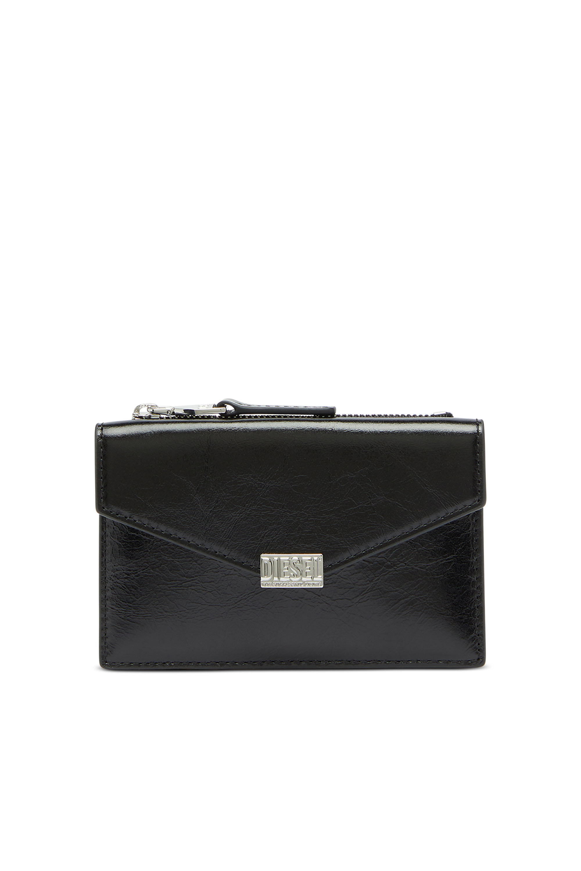 Diesel - D-ENVELOP CARD HOLDER, Tarjetero tipo sobre en piel brillante arrugada Mujer in ToBeDefined - 1