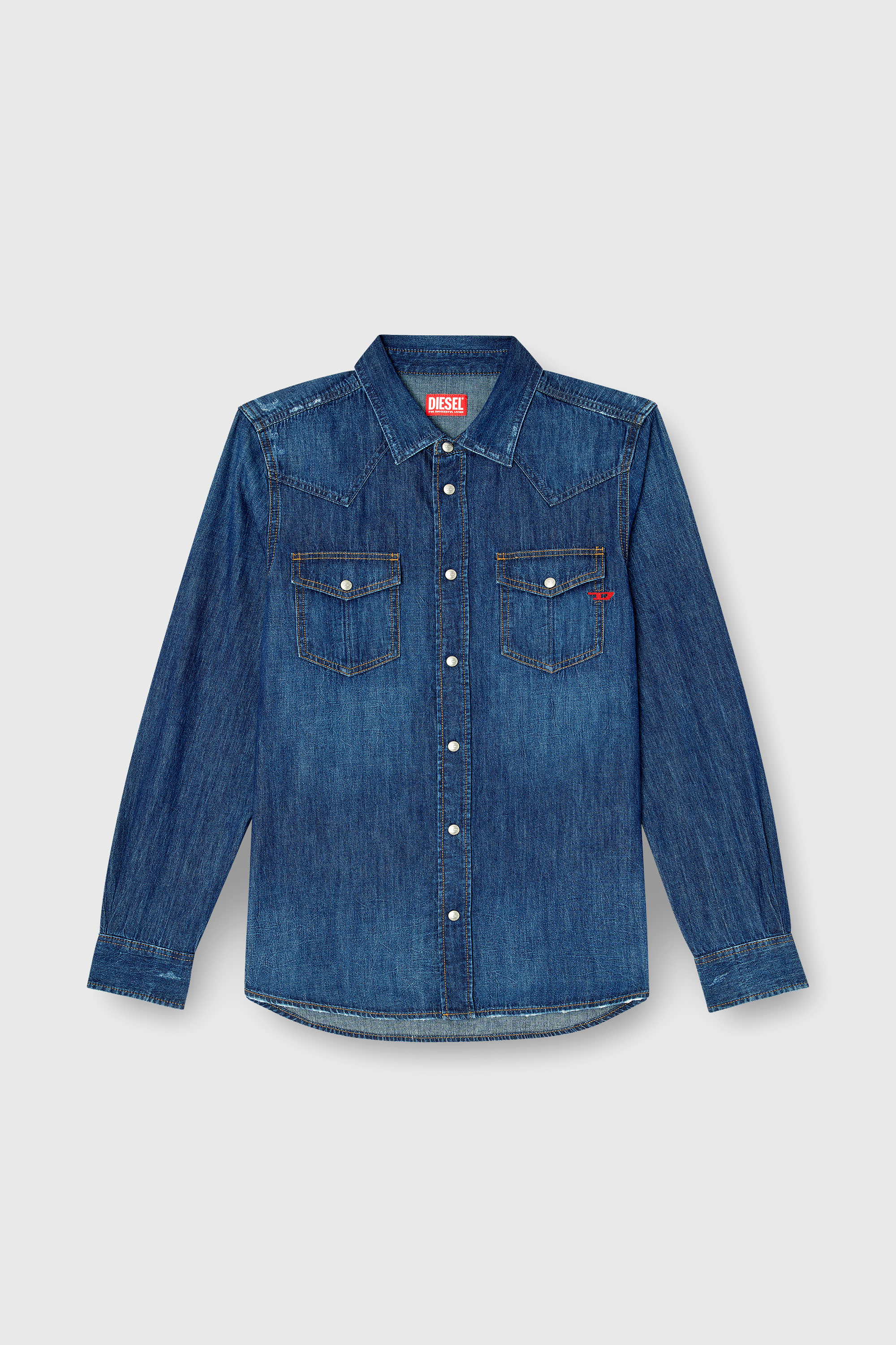 Diesel - D-VEGA, Sobrecamisa denim Hombre in Azul marino - 2