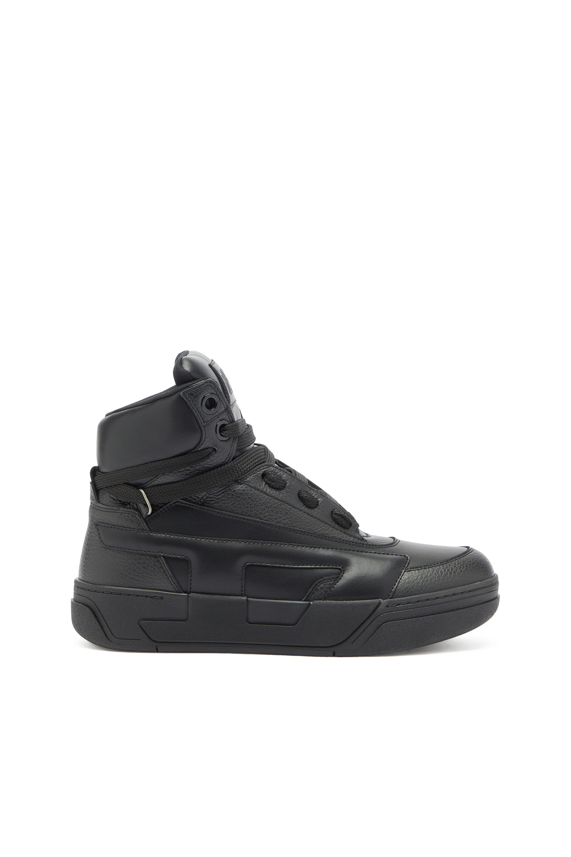 Diesel - S-D-OLLIE MID, S-D-Ollie - Zapatillas altas de piel con D logo Hombre in Negro - 1