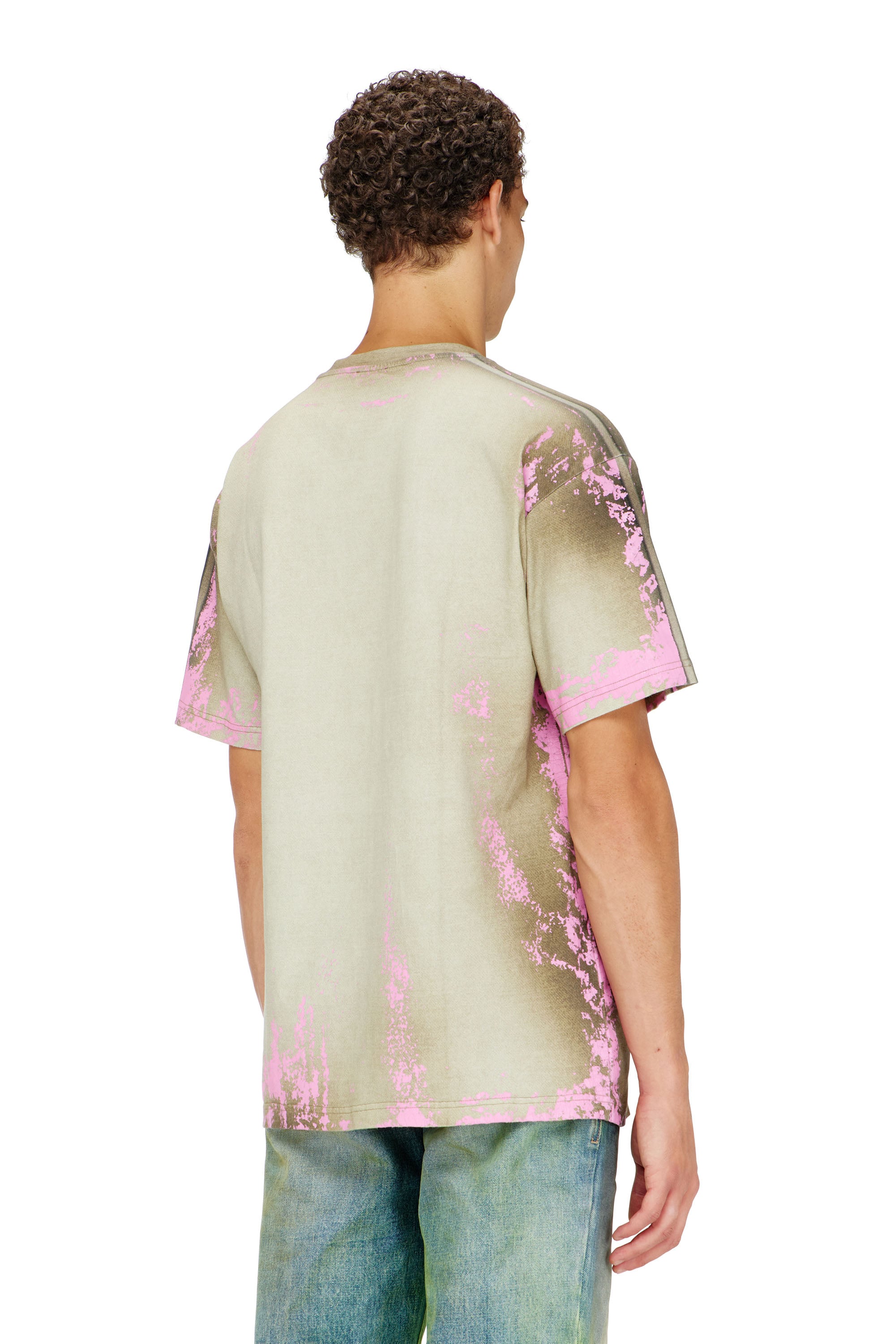 Diesel - T-FILMY-SHO, Camiseta de punto efecto cuero agrietado Hombre in Multicolor - 4