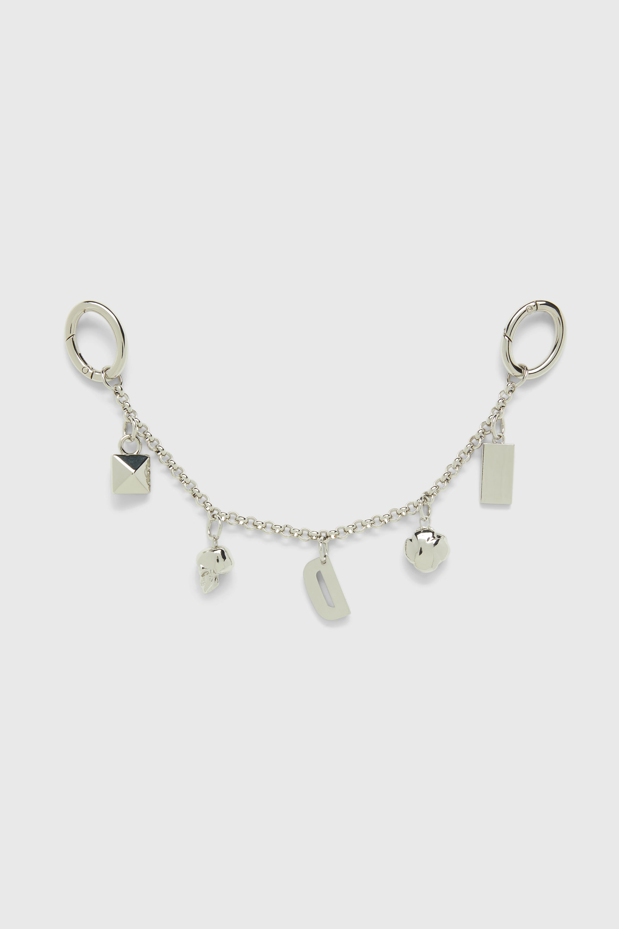 Diesel - CHAIN-D II S, Woman's Metal chain charm with iconic pendants in Silver - 2