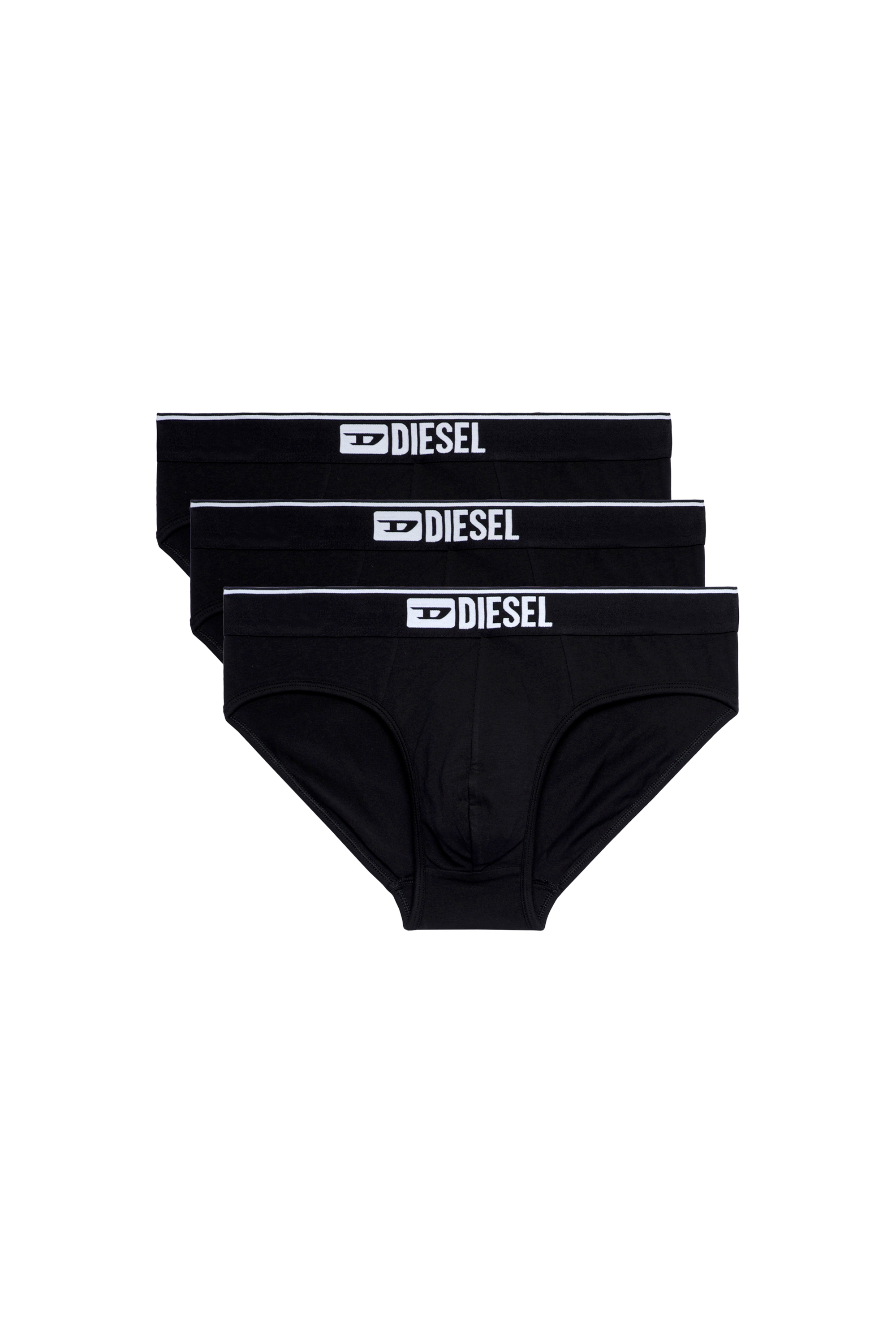 Diesel - UMBR-ANDRETHREEPACK, Paquete de tres slips lisos con logotipo Hombre in Negro - 2