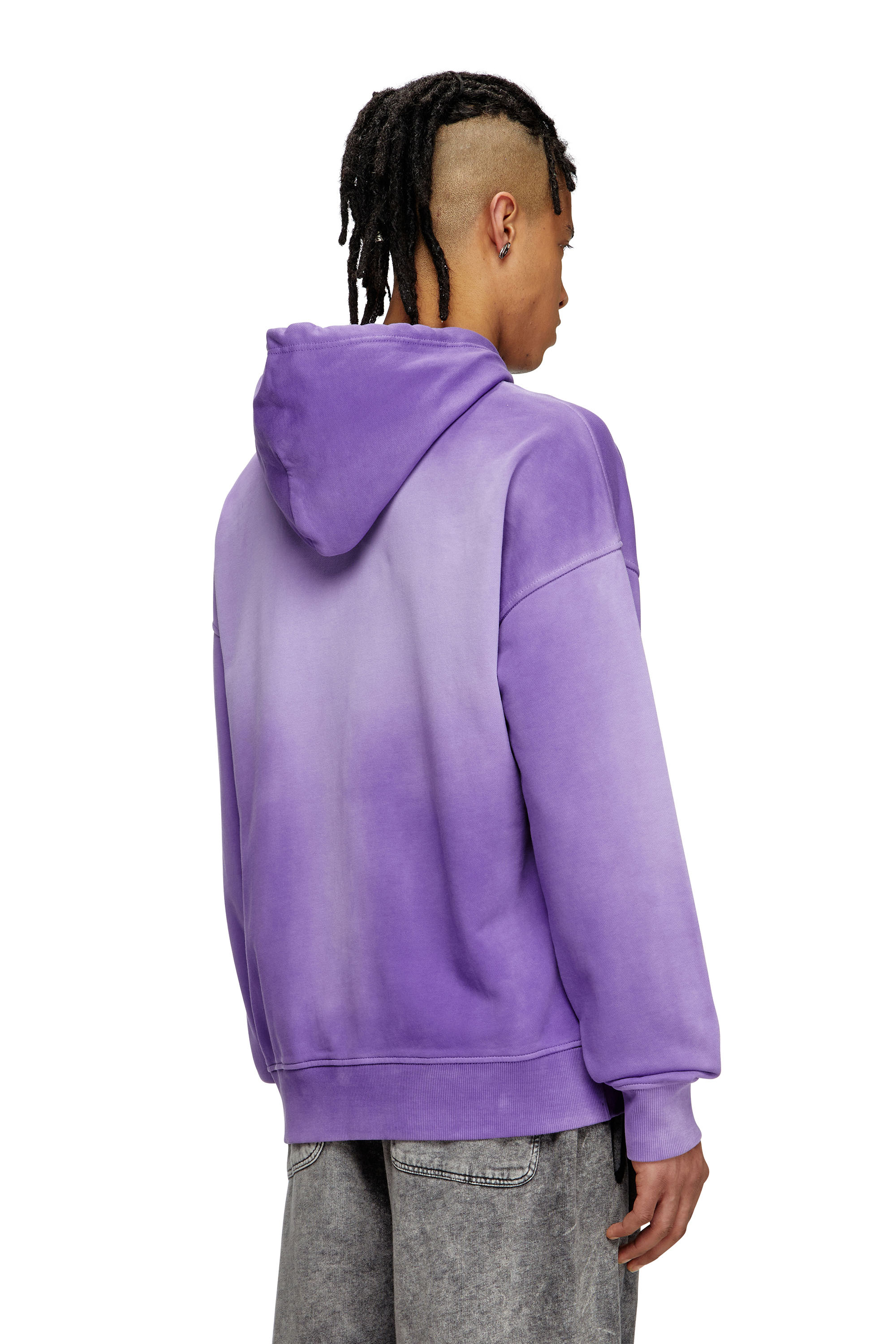 Diesel - S-ROB-HOOD-R2, Sudadera desteñida con bordado de logotipo micro Hombre in Morado - 4