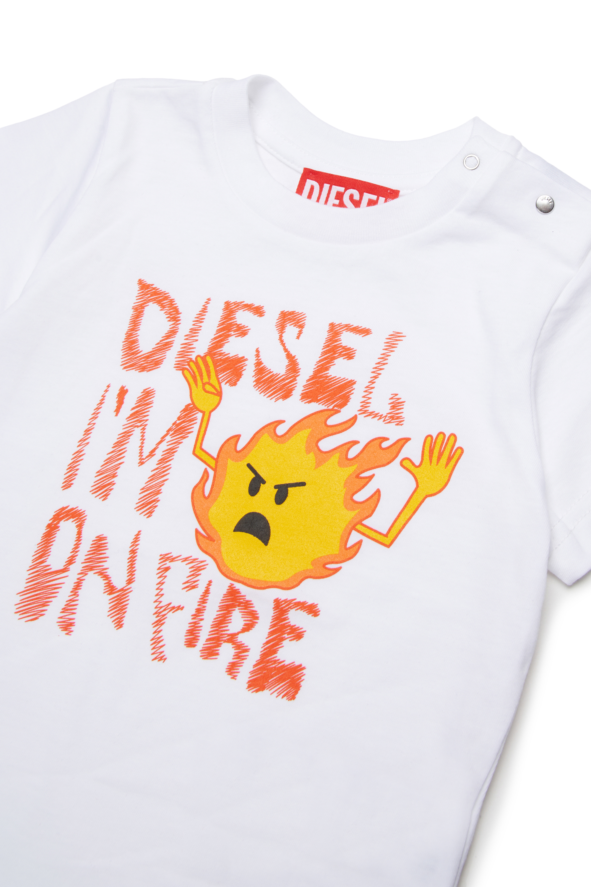 Diesel - TPIRB, Camiseta con estampado de fuego Hombre in Blanco - 3