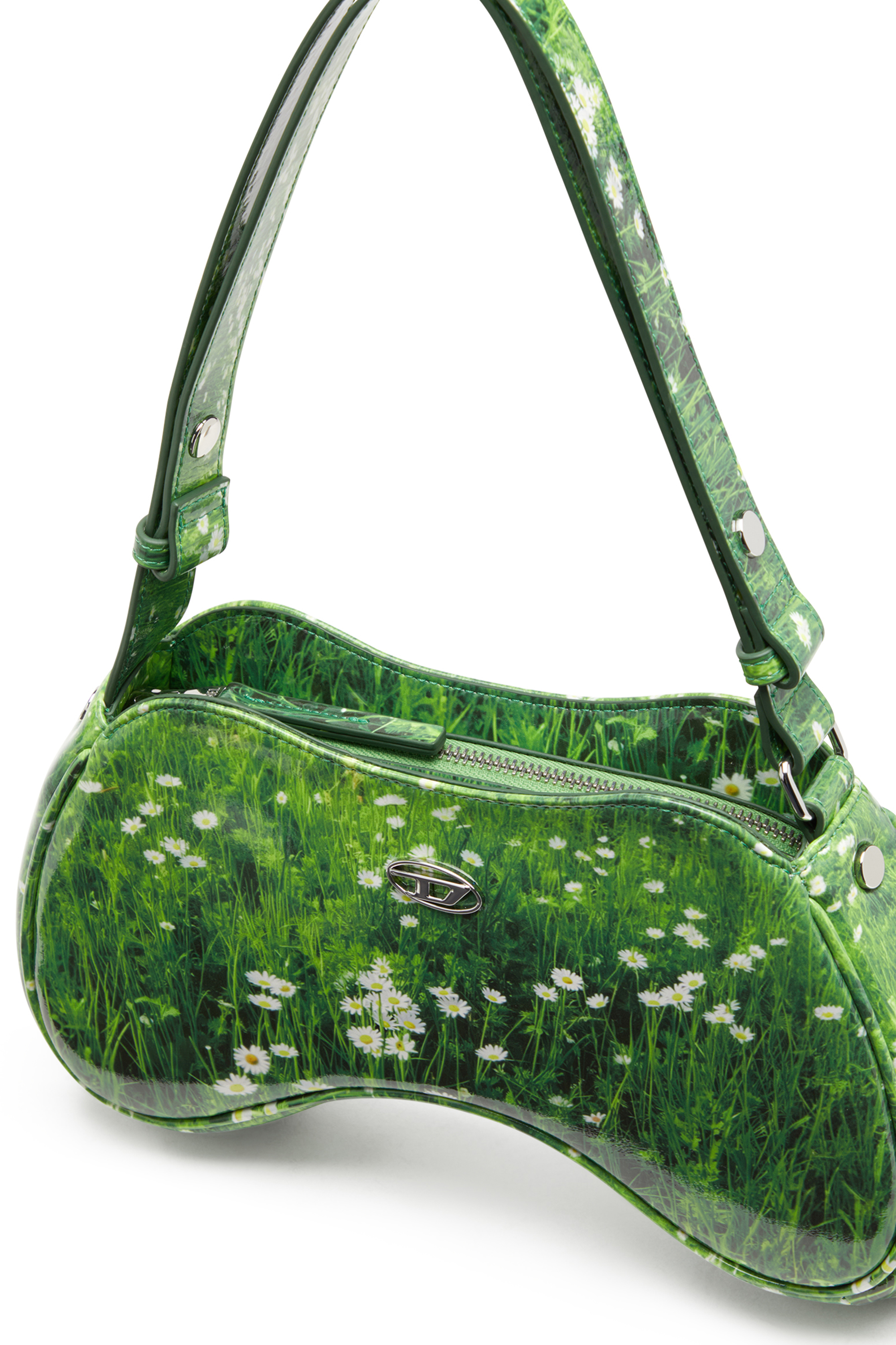 Diesel - PLAY SHOULDER, Play-Bolso de hombro brillante Mujer in Verde - 5