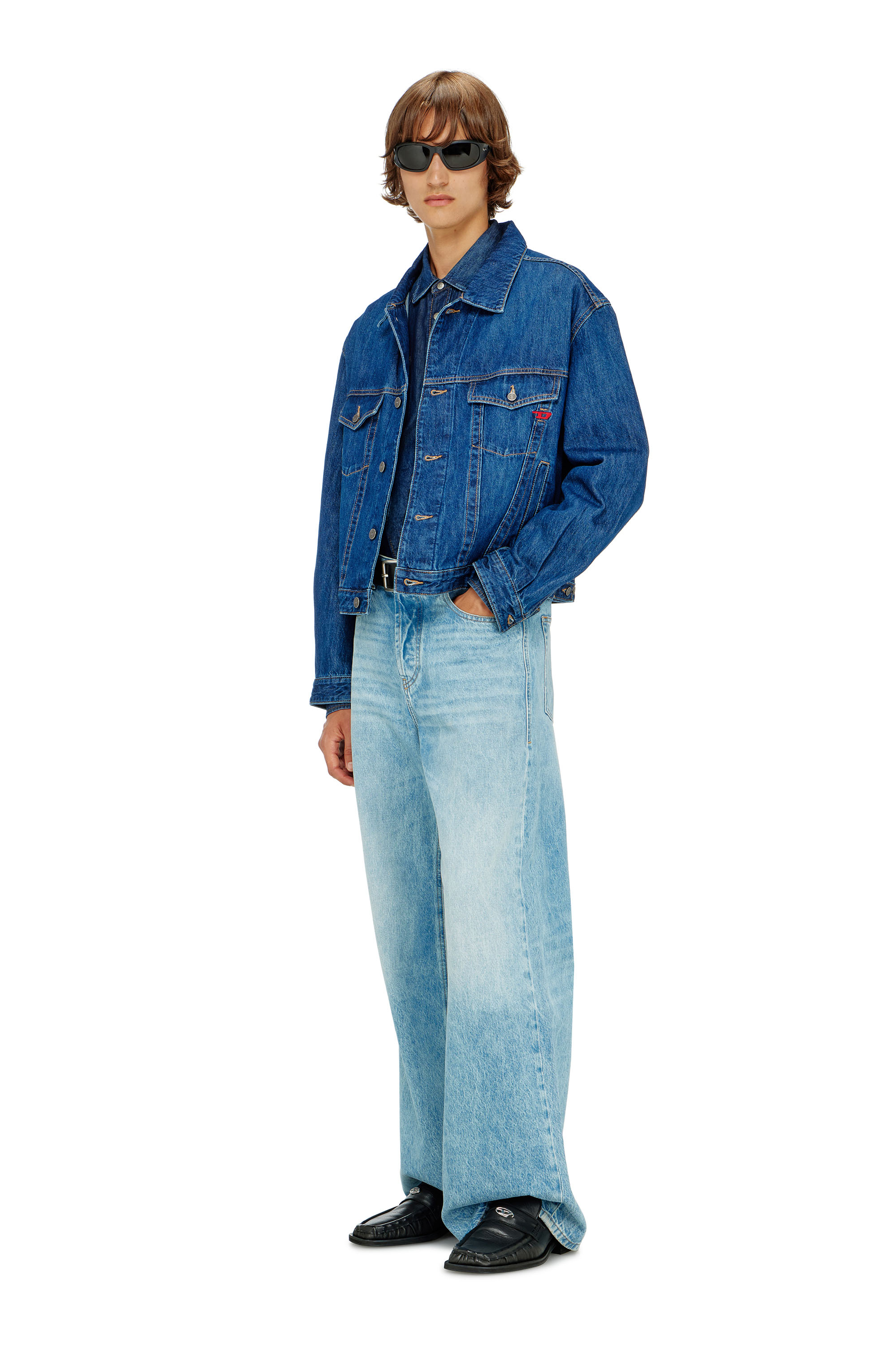 Diesel - D-RANGER, Chaqueta trucker de denim Hombre in Azul marino - 2