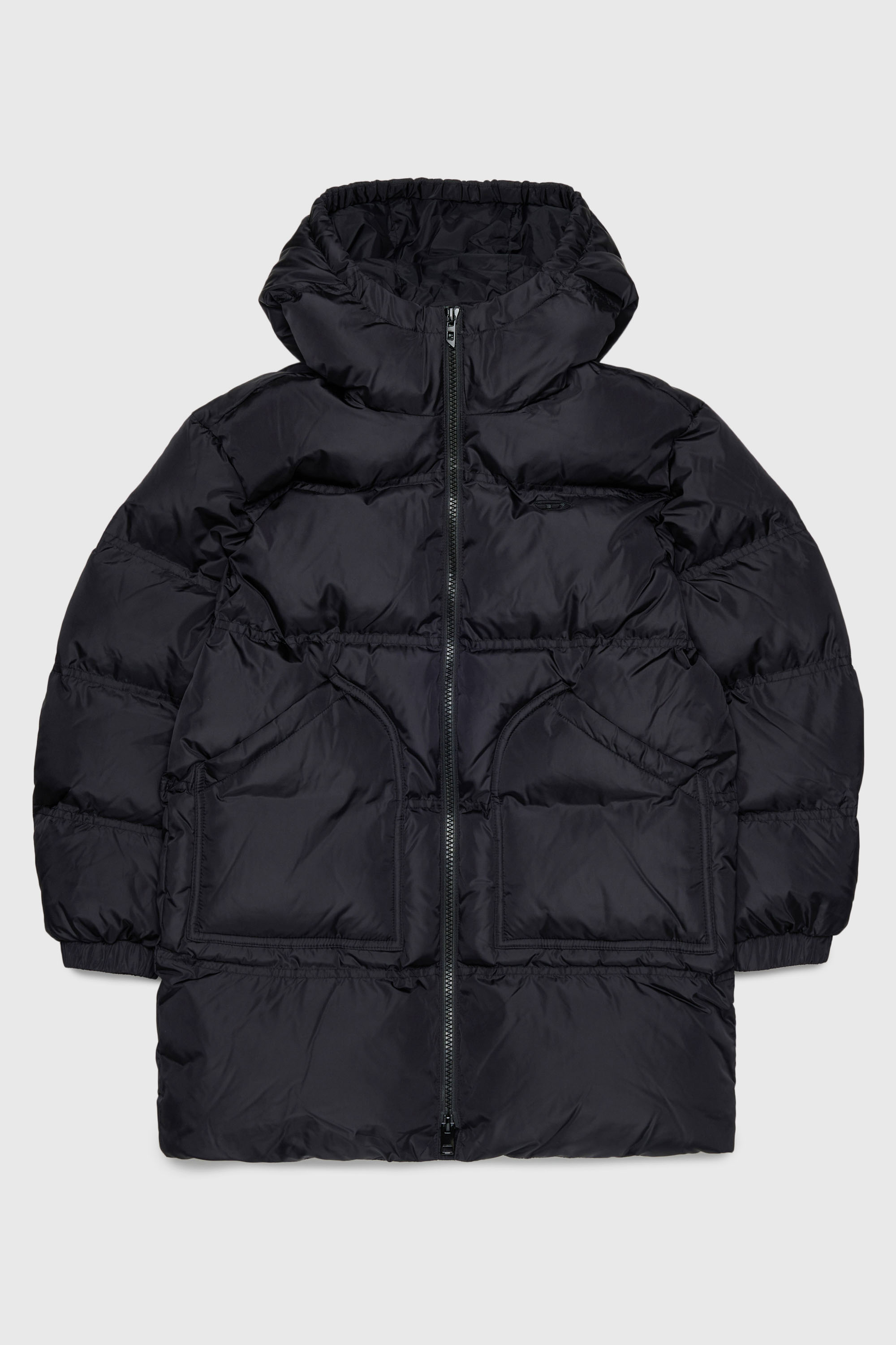 Diesel - JRIVONLONG, Unisex's Puffer coat with oversized pockets in Black - 1