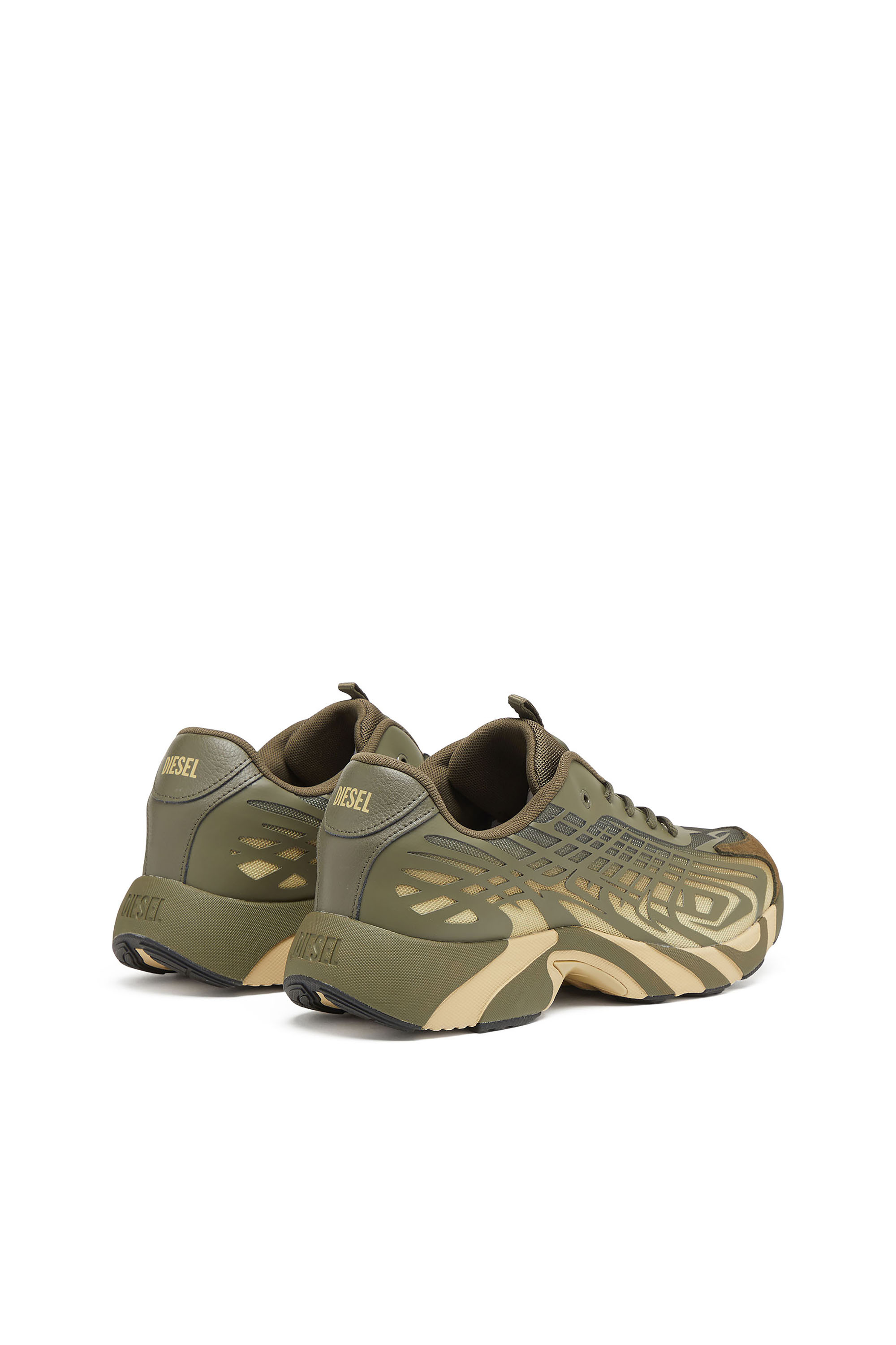 Diesel - S-D-VIT'S 500 LOW, D-Vit-Sneakers en malla degradada de rayas Hombre in Verde - 4