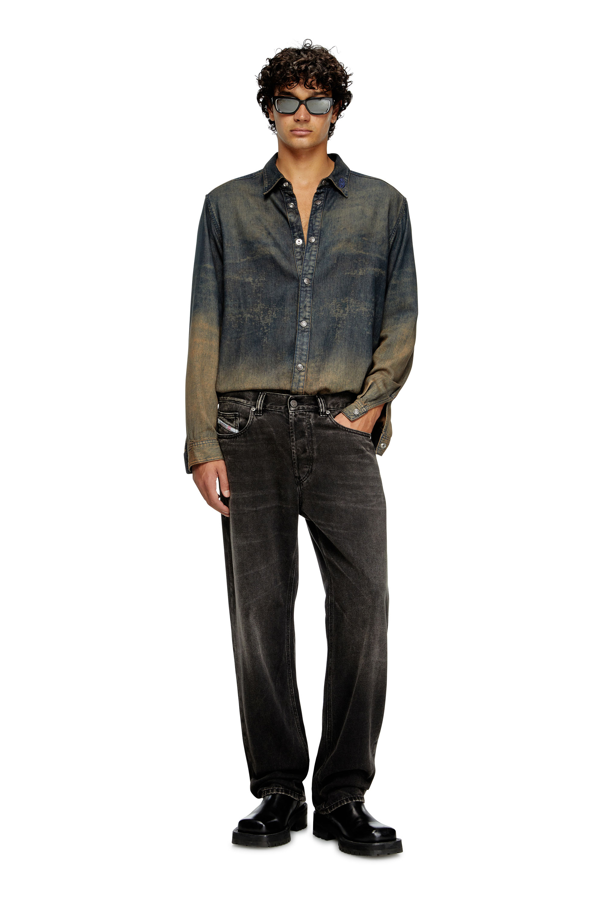 Diesel - Regular Jeans 2024 D-Macs 09J96 Hombre, Negro/Gris oscuro - 1