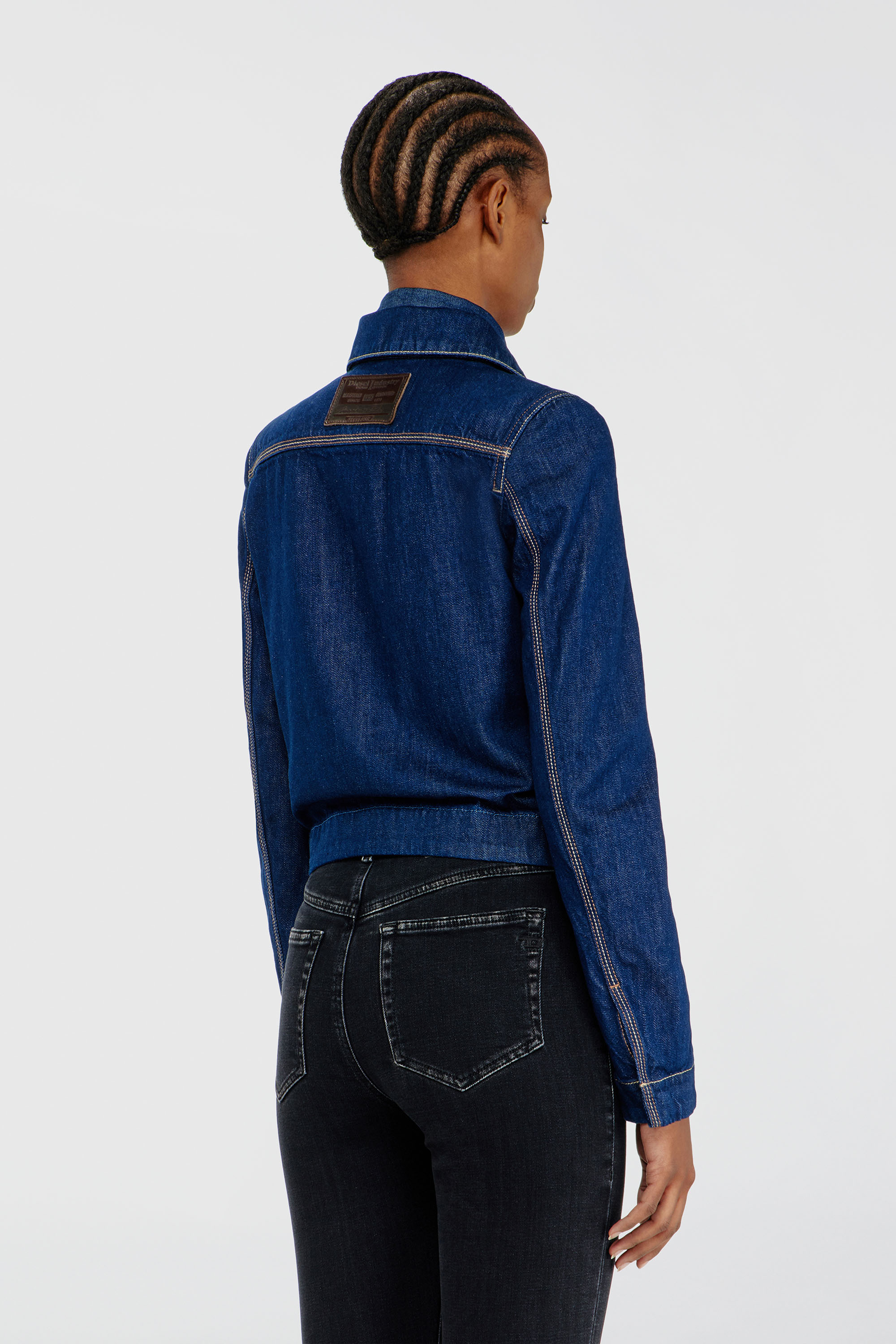 Diesel - DE-CORB, Coach jacket en rinse denim Mujer in Azul marino - 4