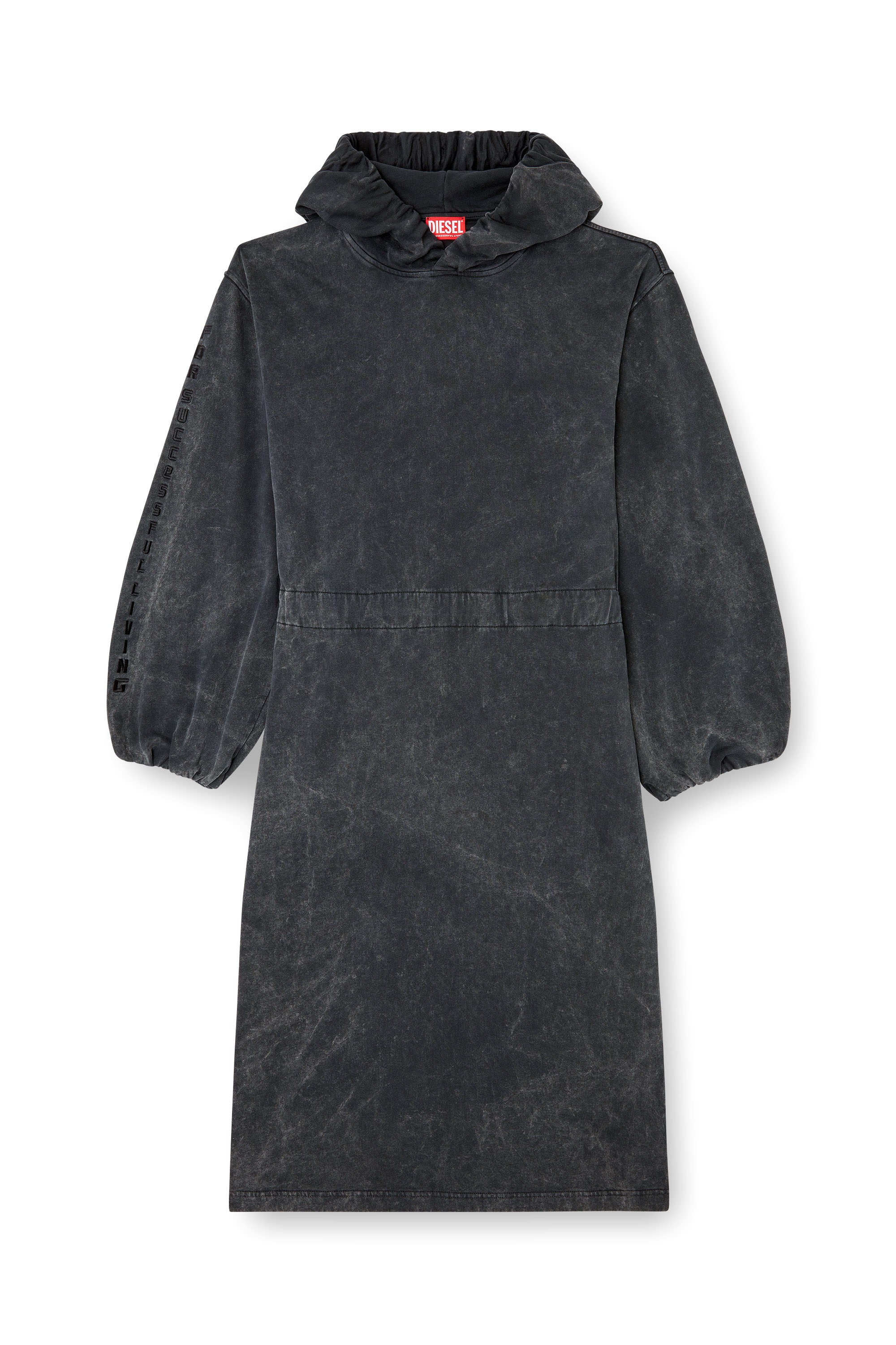 Diesel - D-QUIND, Vestido midi con capucha con forma de globo Mujer in Gris - 3