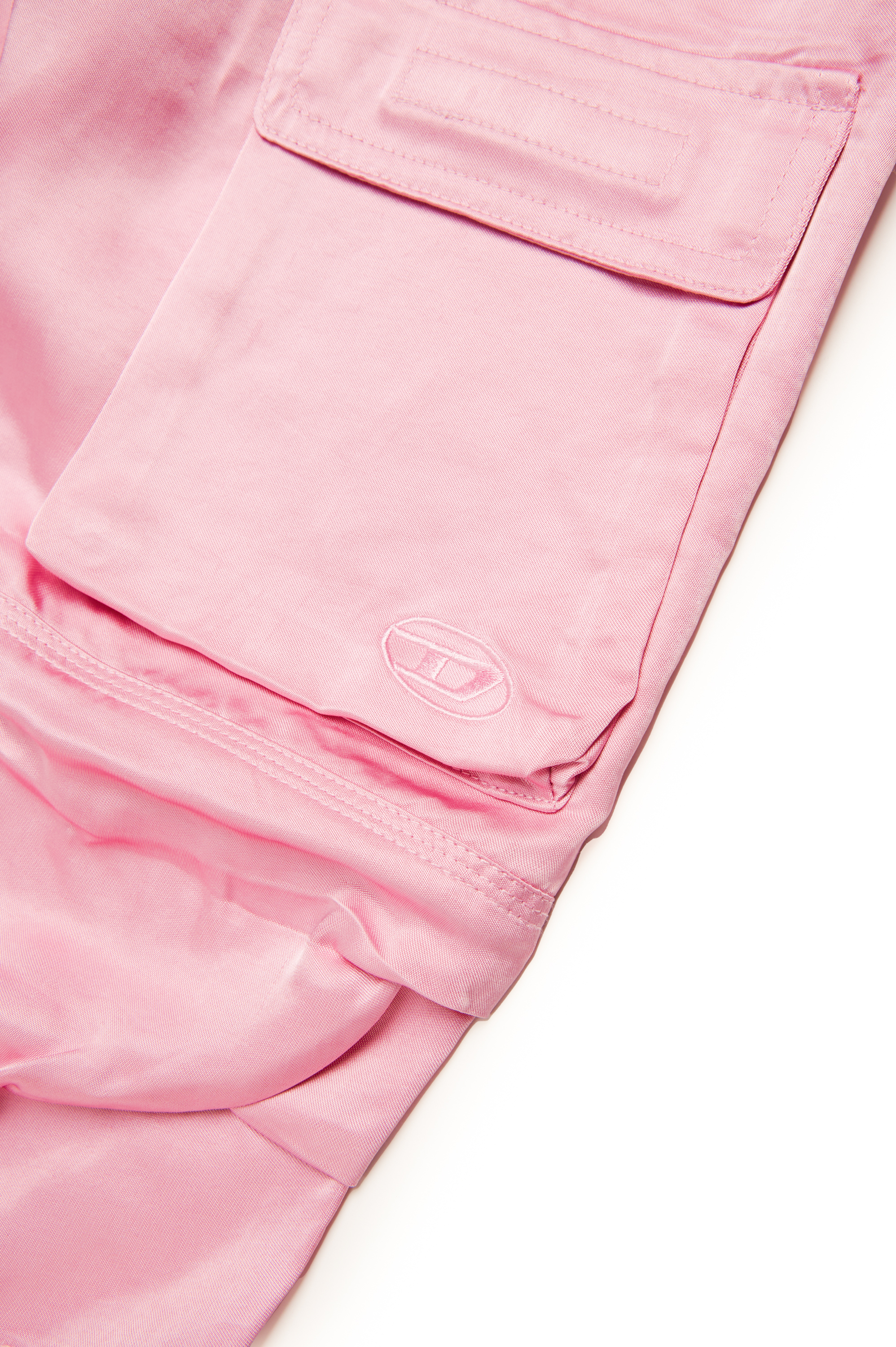 Diesel - PMIRTAS, Pantalones cargo de satén con Oval D Mujer in Rosa - 4