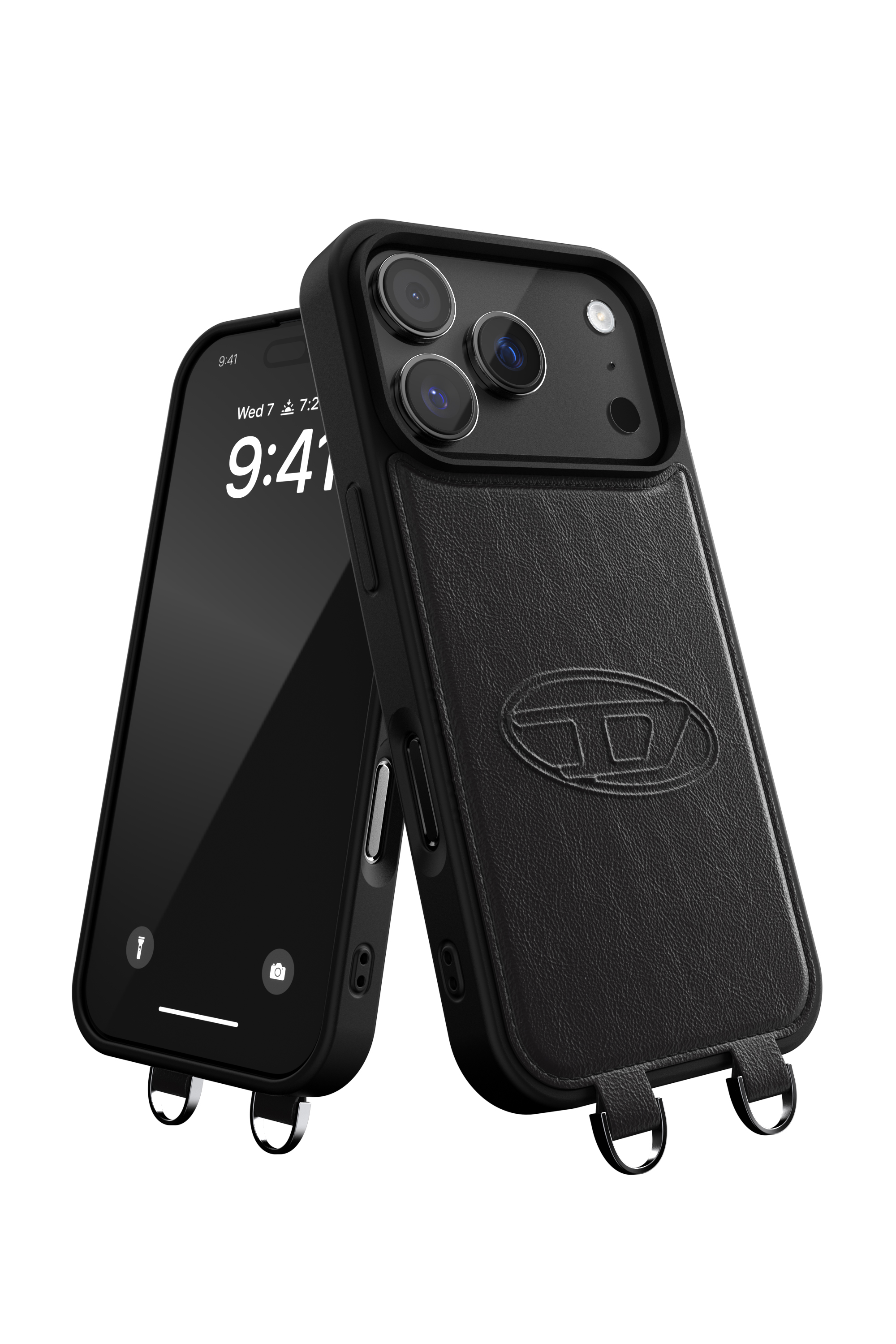 Diesel - 60662 MOULDED CASE, Funda Oval D con correa de mu&ntilde;eca y MagSafe para iPhone 17 Pro Unisex in Negro - 4