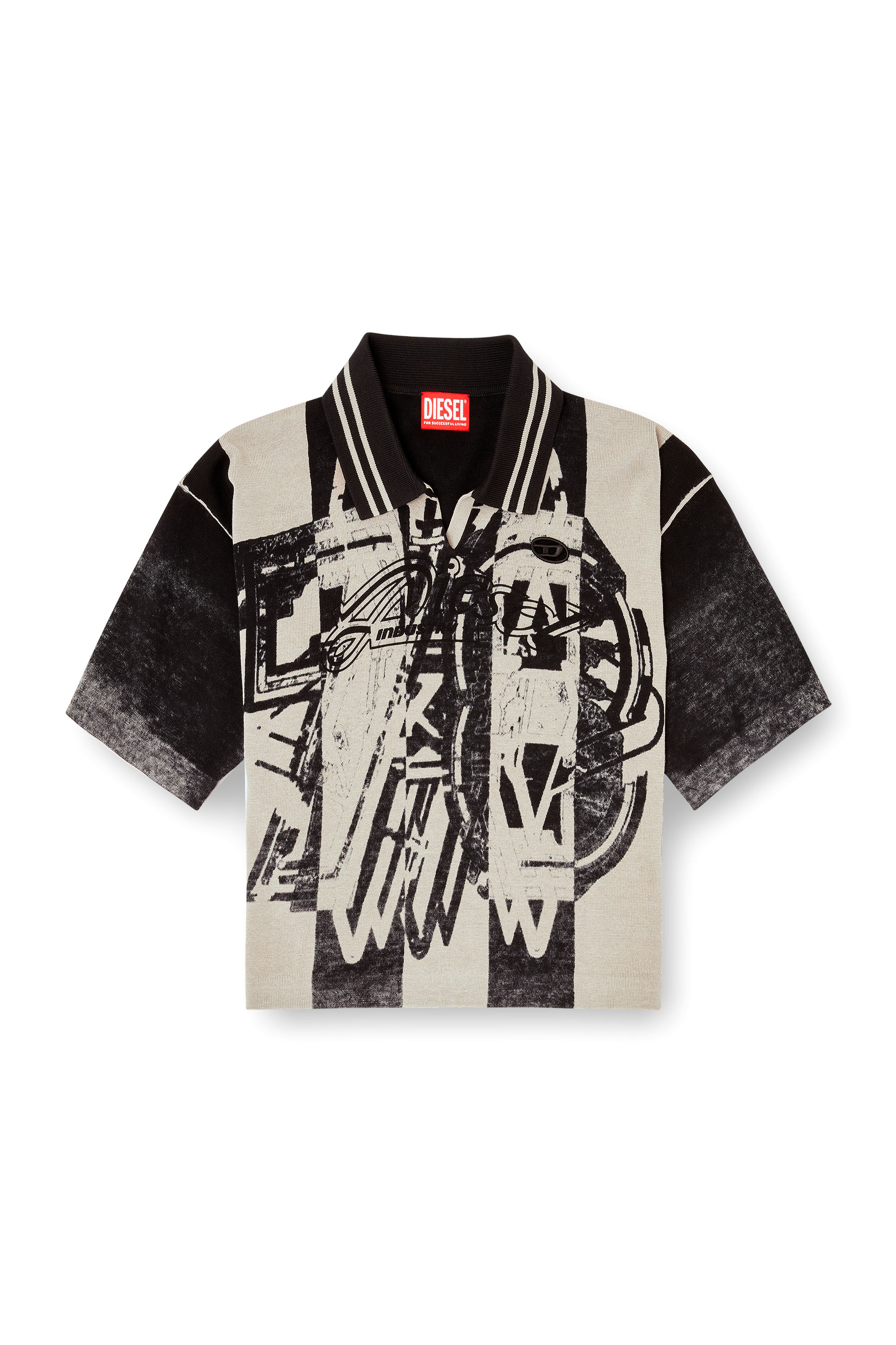 Diesel - M-OLIBA-POLO, Jersey a rayas con cuello polo y logotipo 78 Mujer in Multicolor - 3