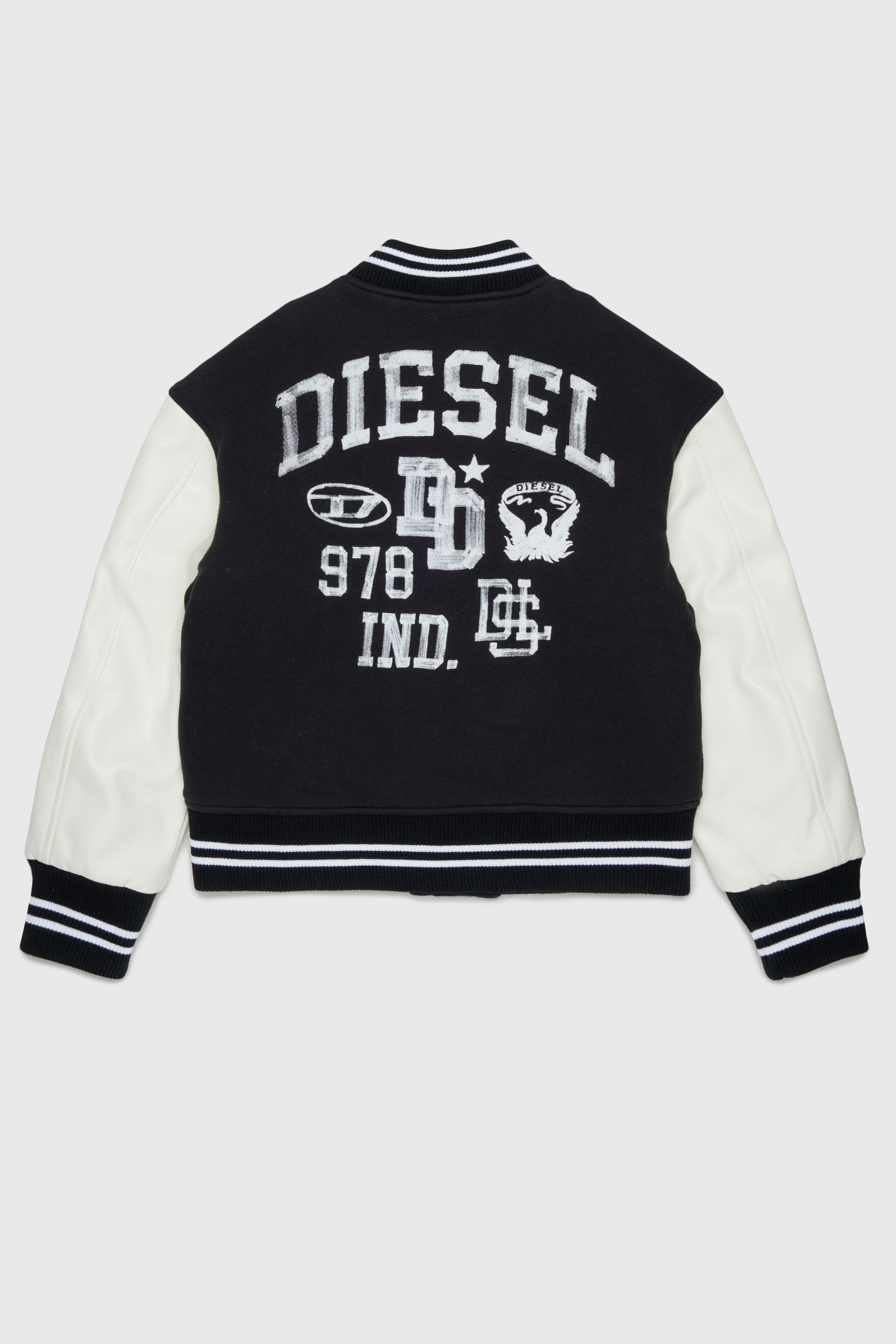 Diesel - JBAND, Man's Colour-block varsity jacket in Black - 2