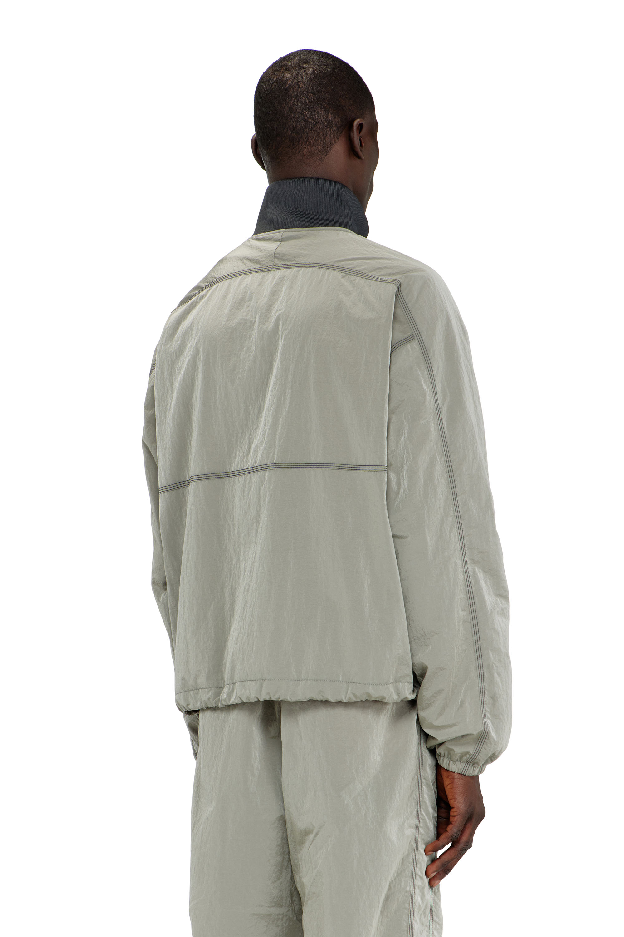 Diesel - J-ANOK, Chaqueta de nailon con efecto arrugado Hombre in Gris - 4